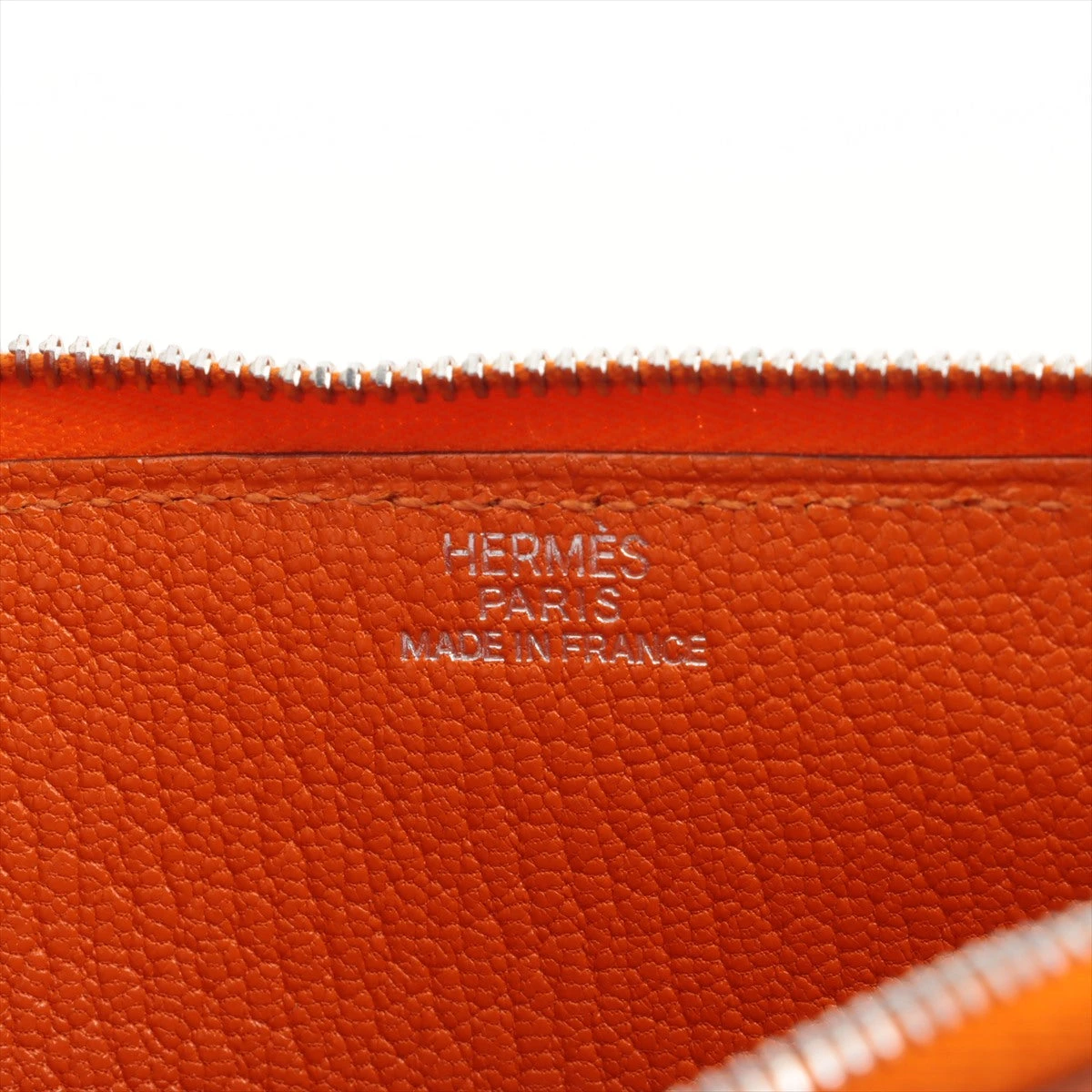 エルメス クラリスGM シェブルミゾル ポーチ オレンジ シルバー金具 