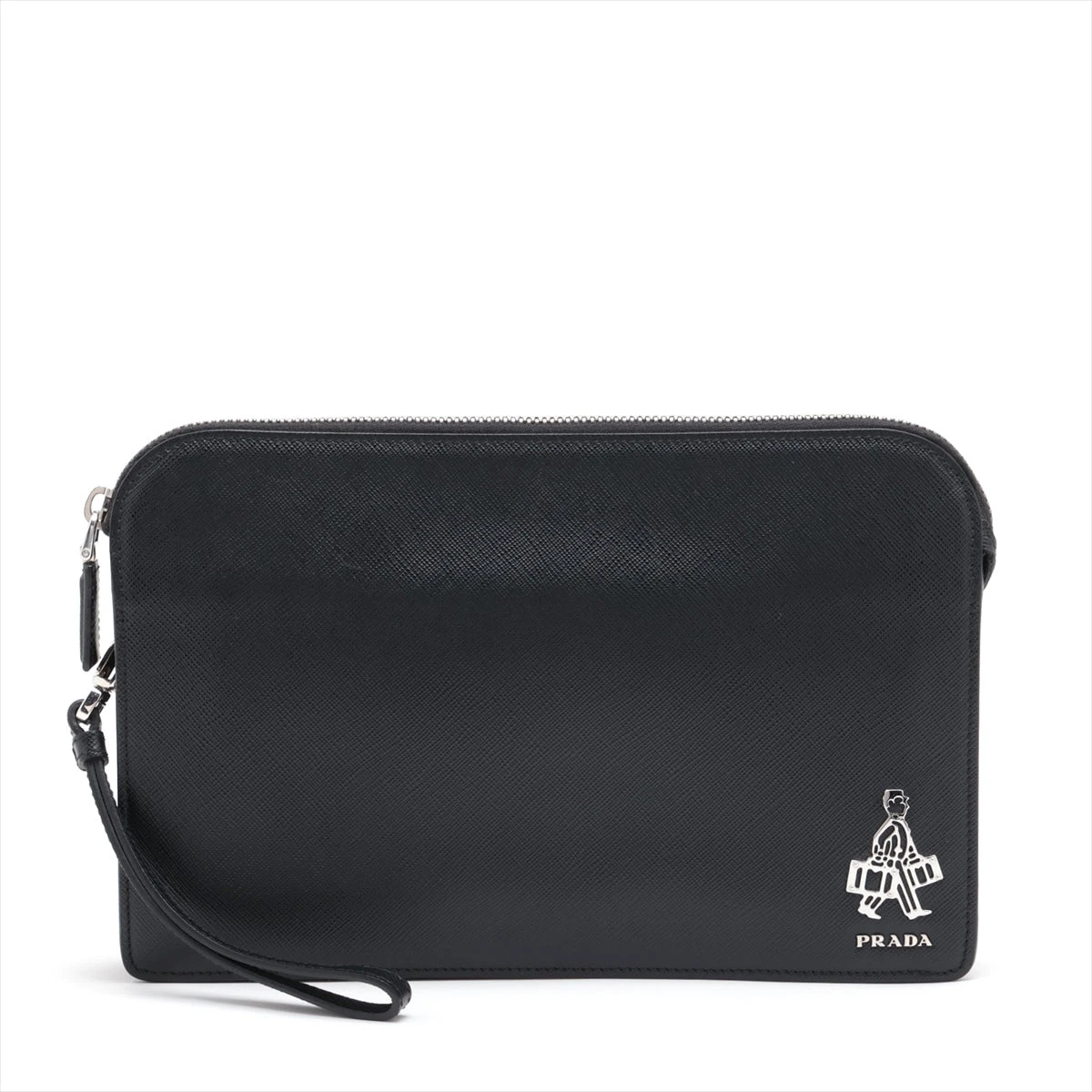 プラダ サフィアーノ クラッチ ブラック 2VF056 A3071180｜中古
