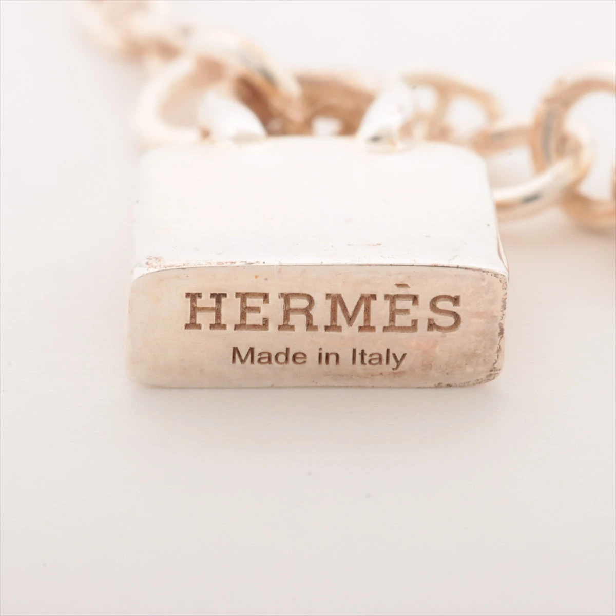 HERMES アミュレット バーキン シルバーチェーンブレスレット エルメス エルメス バーキン アミュレット ブレスレット 925 4.5g