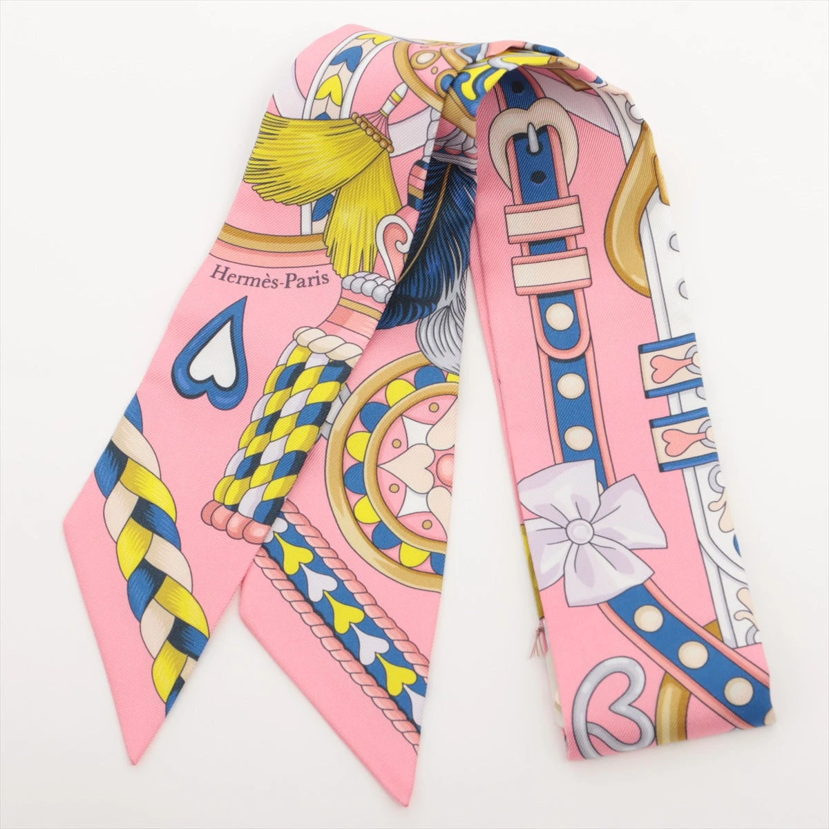 エルメス ツイリー Harnais De Coeur リボン スカーフ
