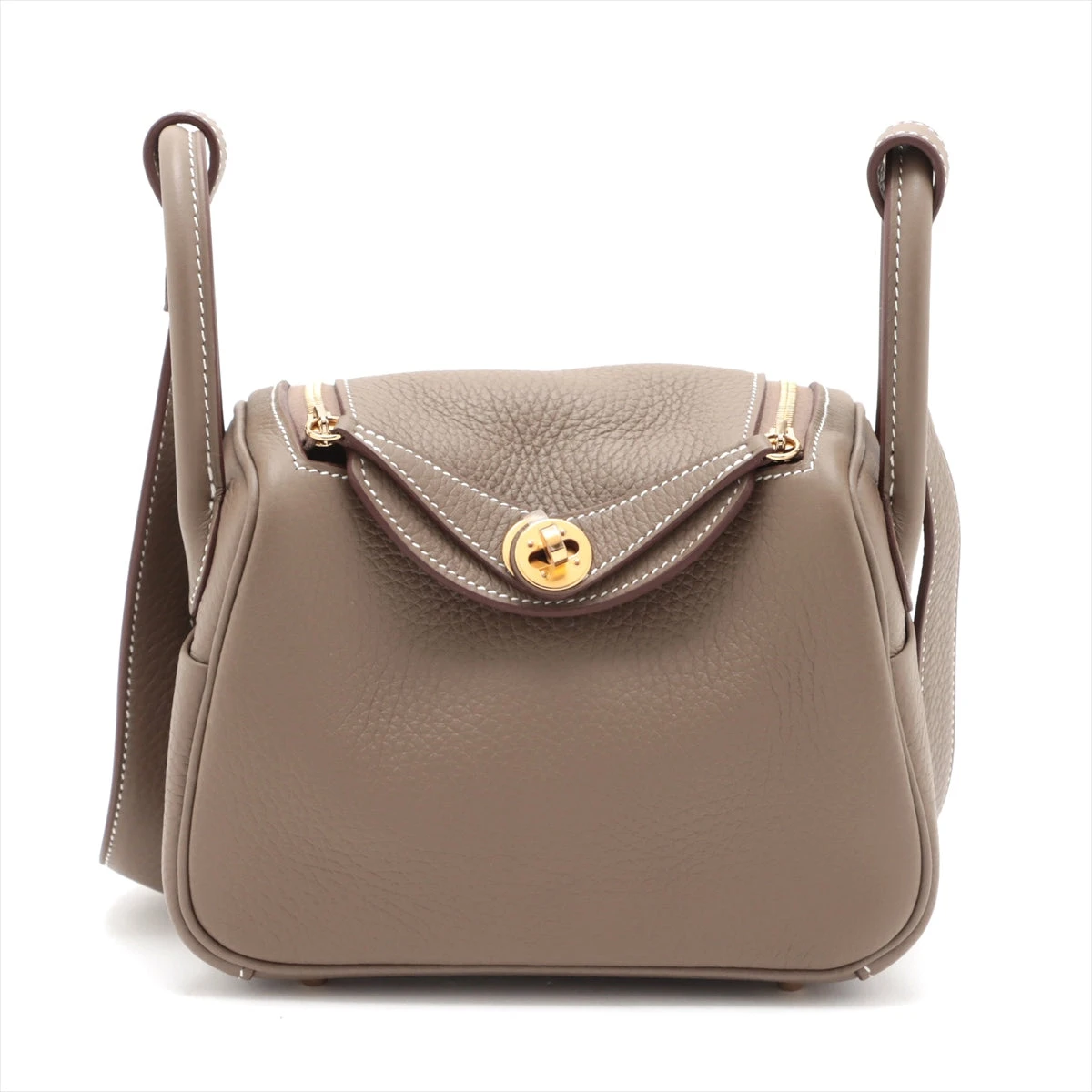 エルメス リンディ ミニ20 トリヨンクレマンス エトゥープ ゴールド  