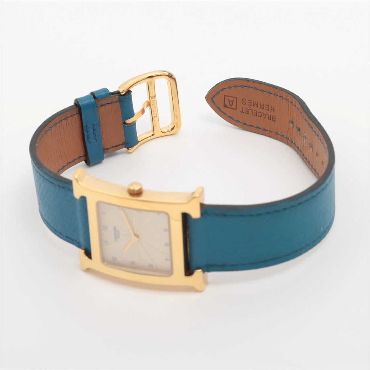 HERMES HH1.501 腕時計 社外クロコダイルベルト/Dバックル付き HERMES HH1.501 腕時計 社外クロコダイルベルト/Dバックル付き