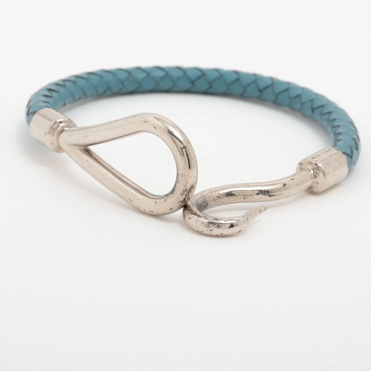 エルメス ジャンボ ブレスレット GP×革 ブルー A3072773｜中古