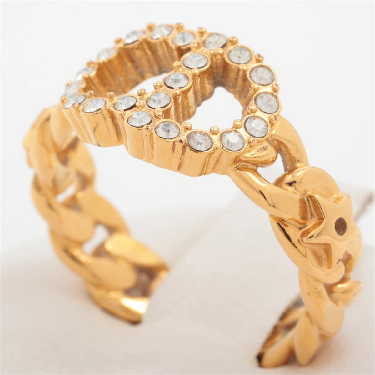 Dior】Clair D Lune Thin Ring メタル＆クリスタルリング (Dior