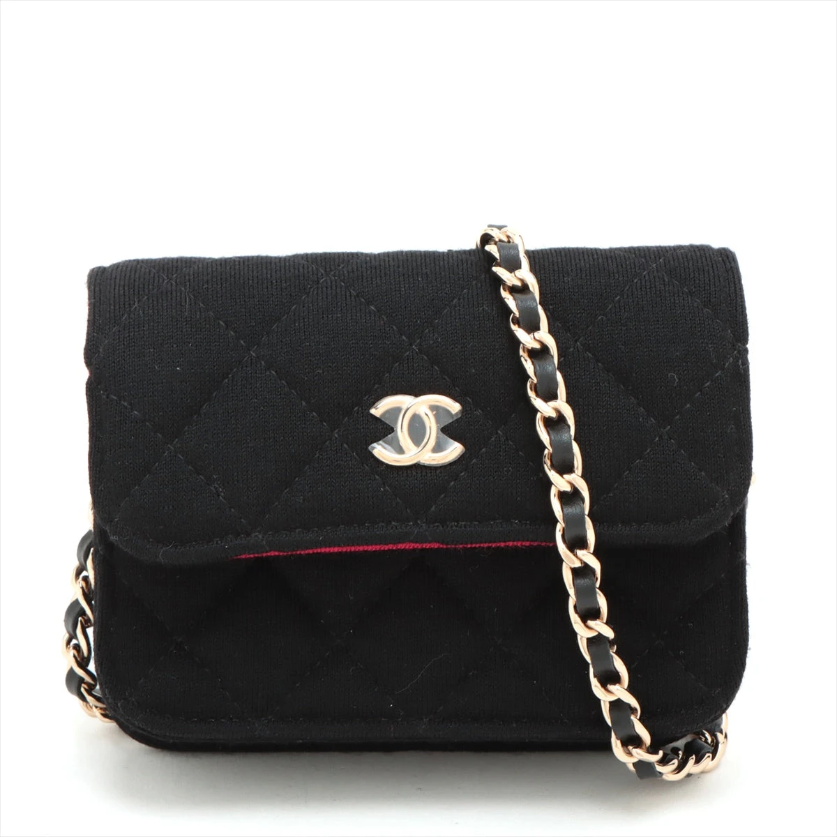 CHANELシャネルマトラッセコットンショルダーバッグ美品！ シャネルマトラッセ コットンミニチェーンショルダーバッグネイビー