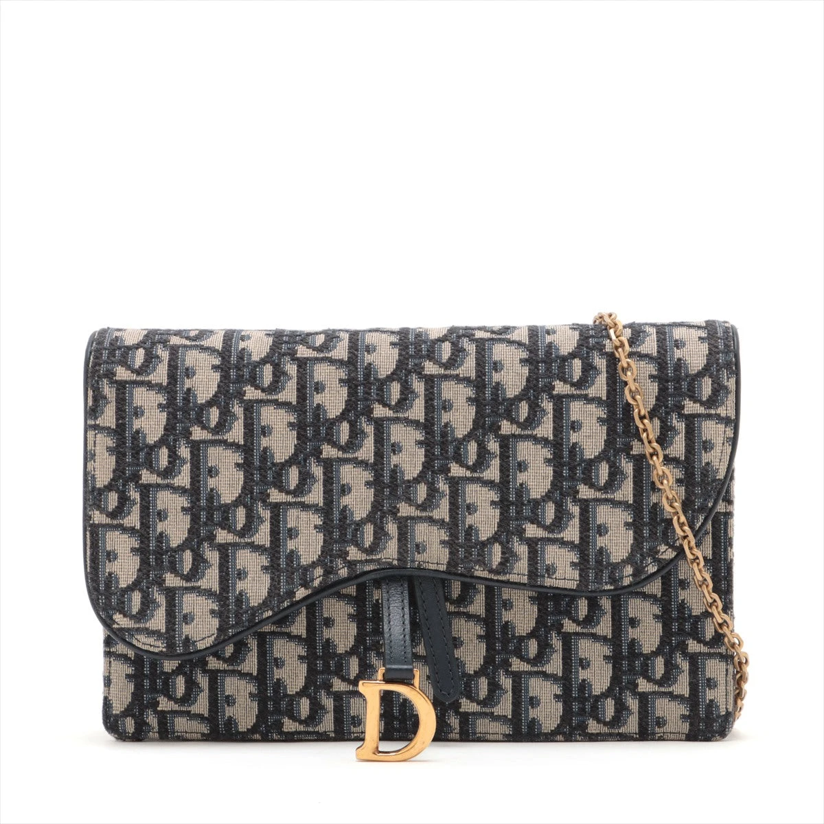 【美品】ディオール　サドル　チェーン　ショルダーバッグ　ウォレット　トロッター ディオール(Dior)ディオール サドル チェーンウォレット