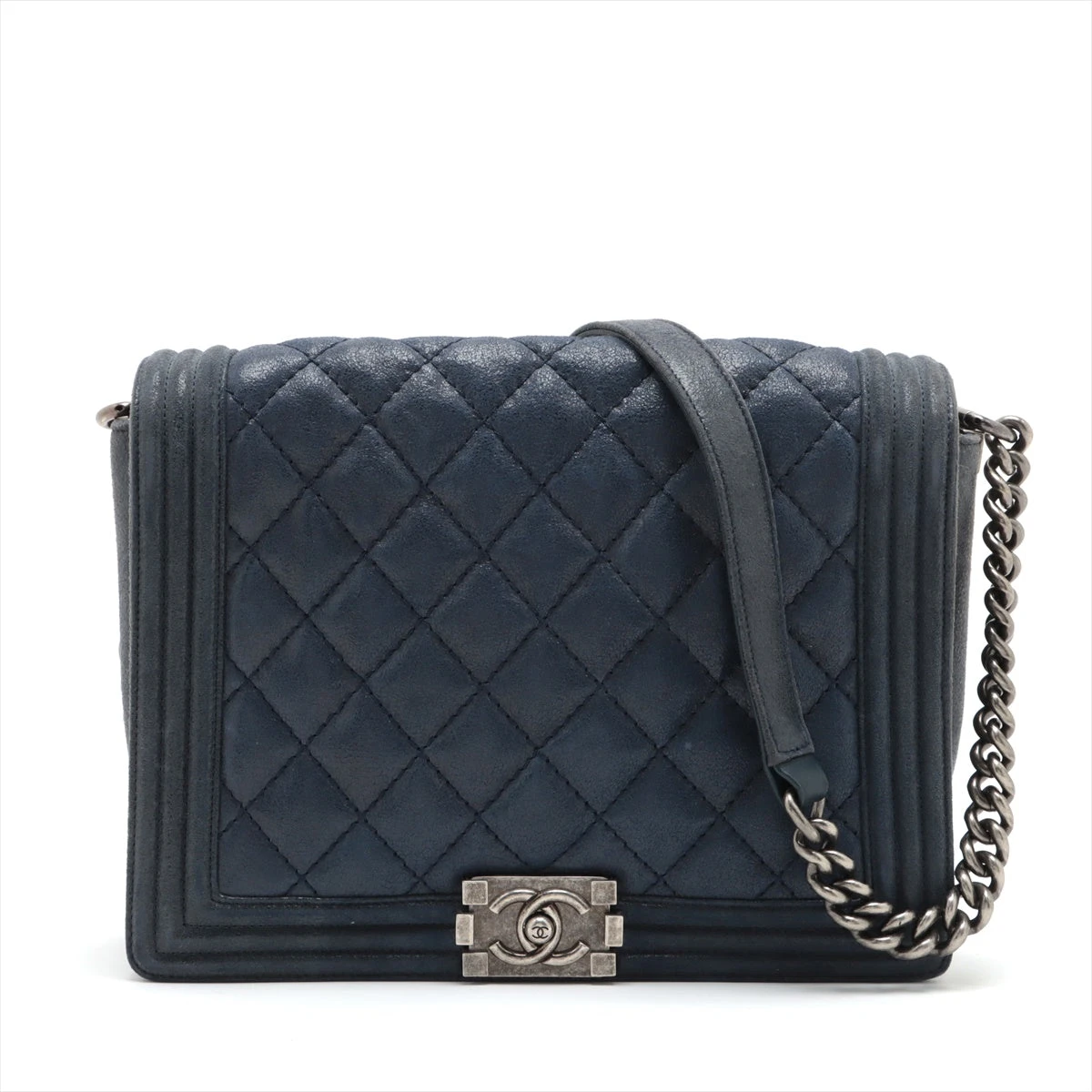 CHANEL ショルダーバッグ 28番台 CHANEL レザー トップハンドル チェーンショルダーバッグ 28番台