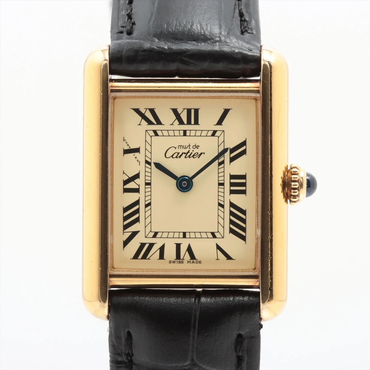 カルティエ マストタンク W1017354 925×社外革 QZ アイボリー