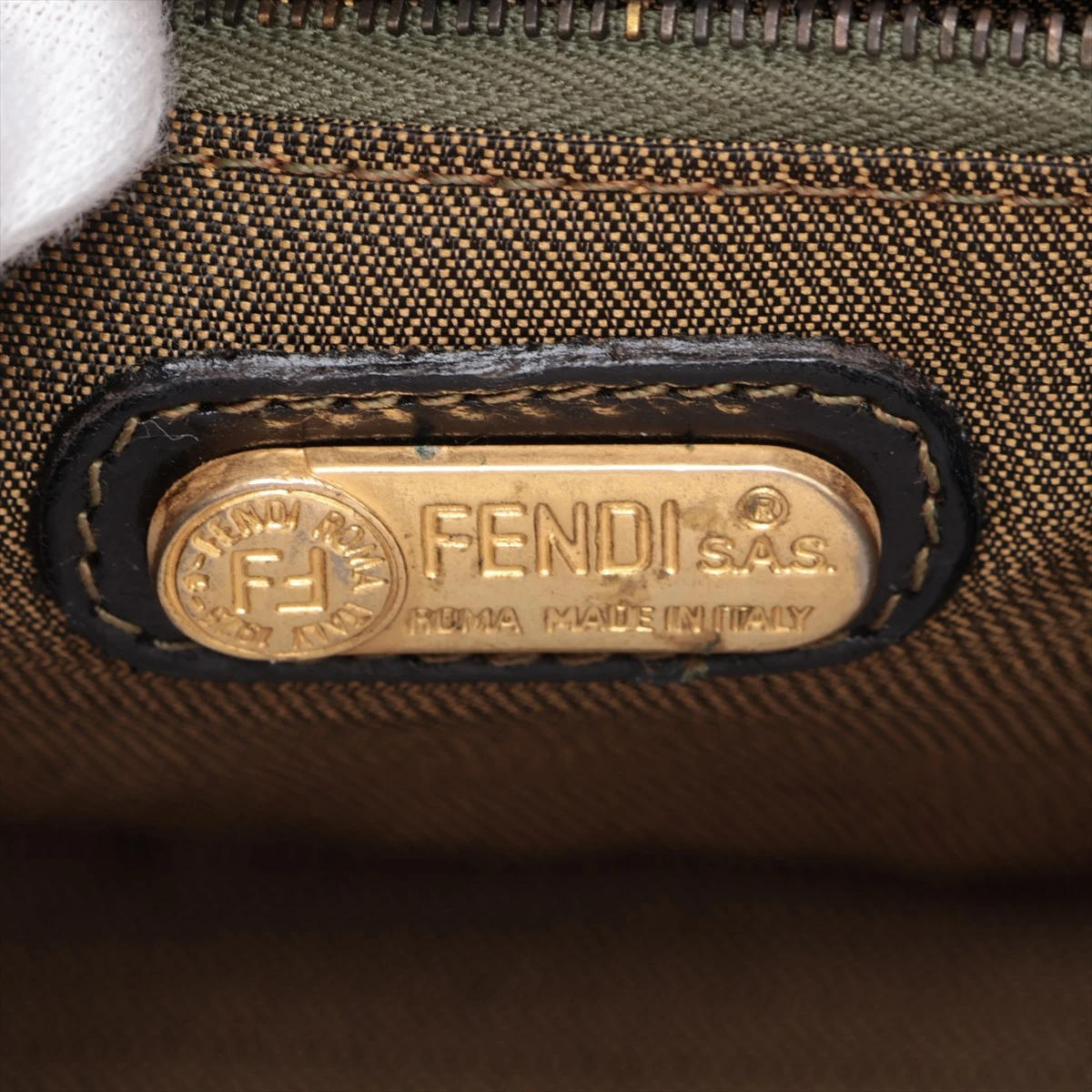フェンディ ズッカ レザー キャンバス 2way バニティバッグ G金具 FENDI 極 美品 箱 袋付き フェンディ ズッカ 柄 ロゴ レザー 本