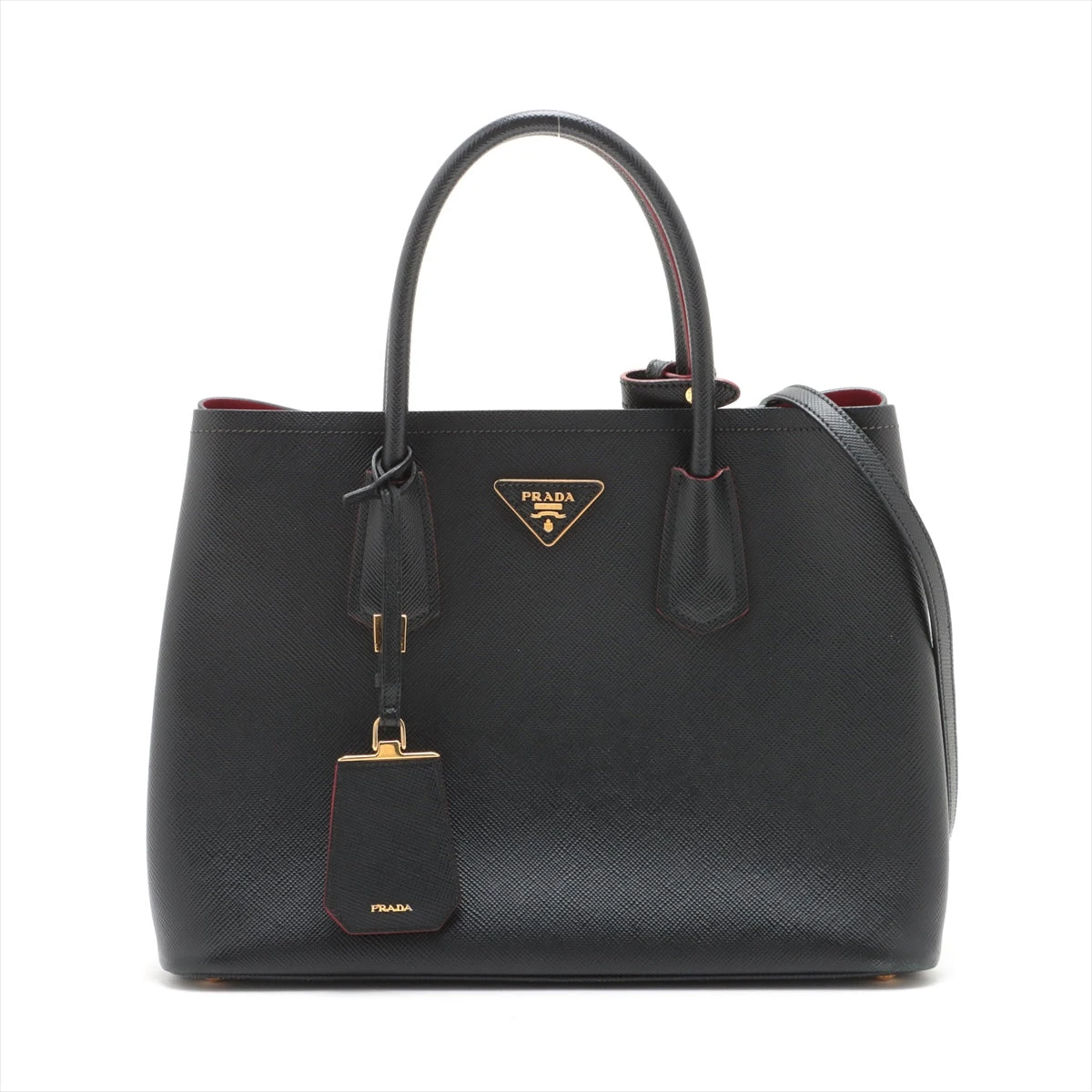 プラダ サフィアーノキュイール レザー 2WAYトートバッグ ブラック