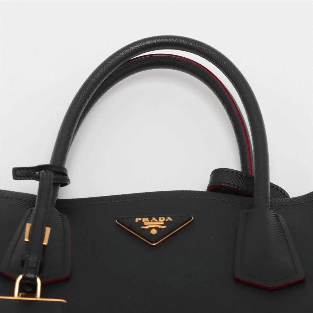 PRADA プラダ サフィアーノ  ダブルキュイール 2way プラダ/トートバッグ/ダブルバッグ/黒/サフィアーノキュイール