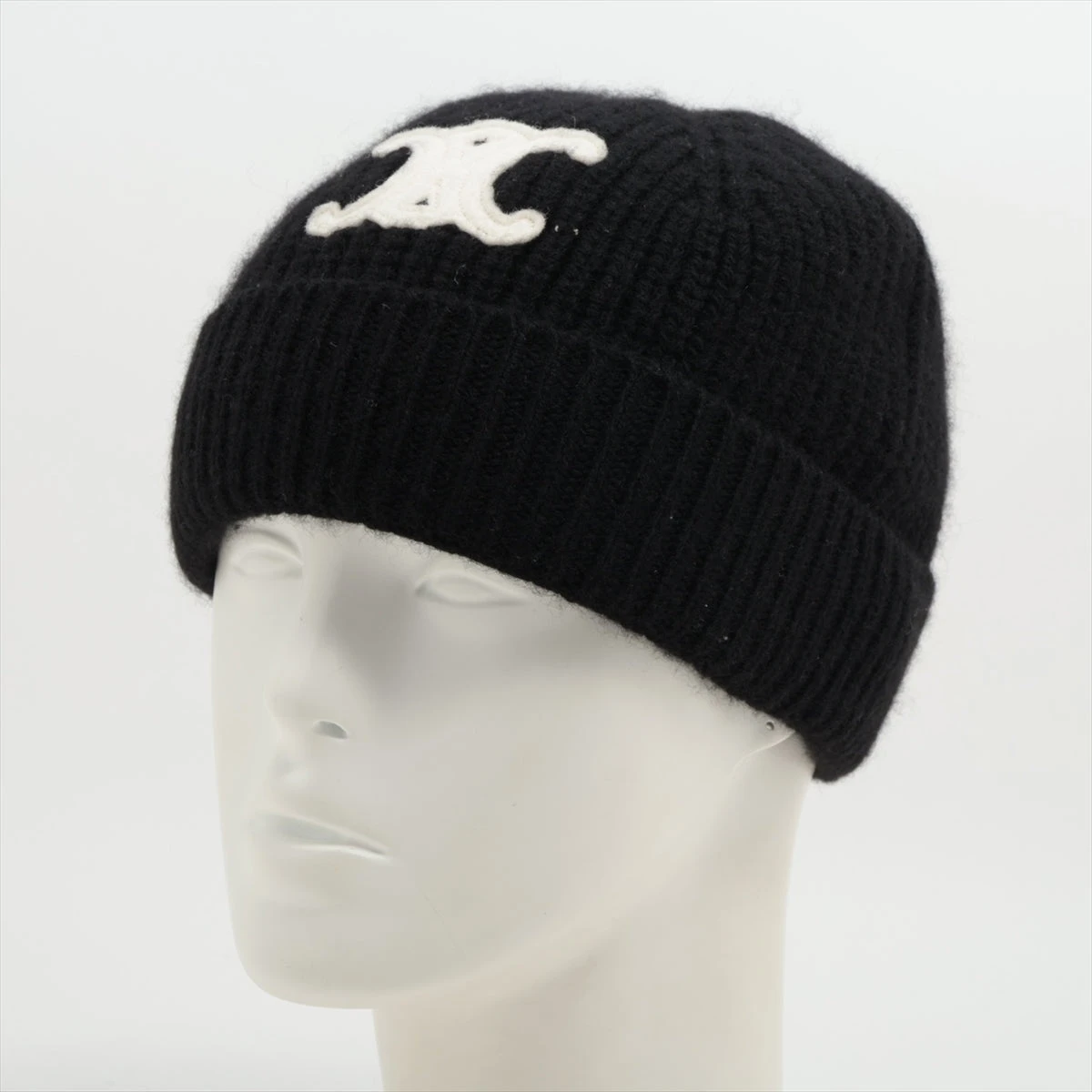 ◇セリーヌ◇2AA32384D/カシミヤ/トリオンフ/ニットキャップ/帽子 セリーヌ 2AA32384D トリオンフ ニットキャップ カシミヤ ブラック