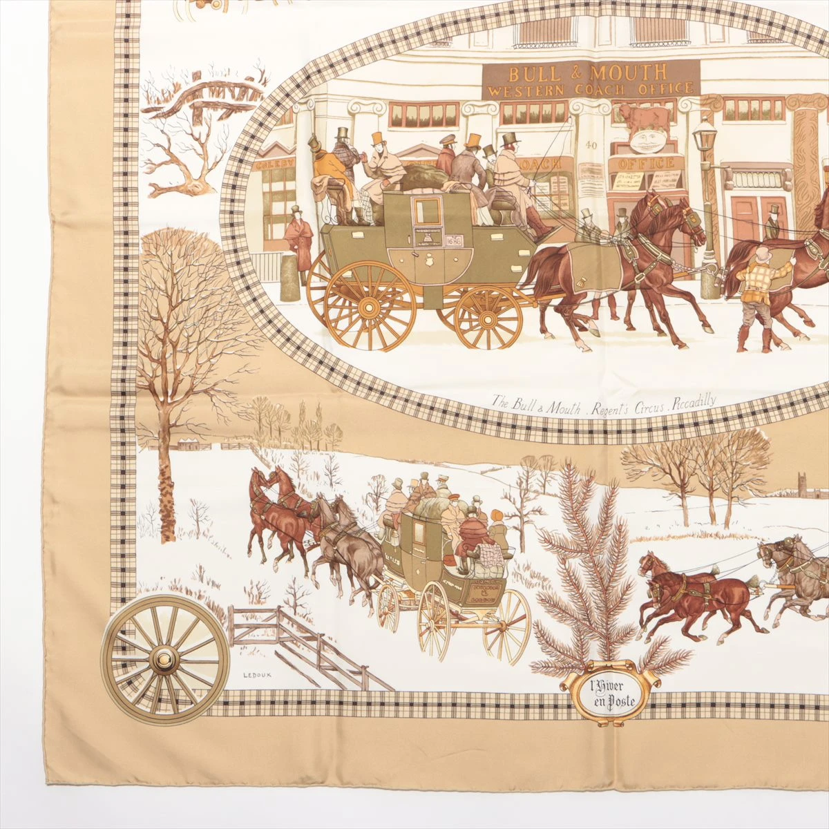 【Helema様】エルメス　カレ90 J　ARDINS D'HIVER エルメス カレ90 JARDINS d'Hiver 冬の庭 スカーフ シルク