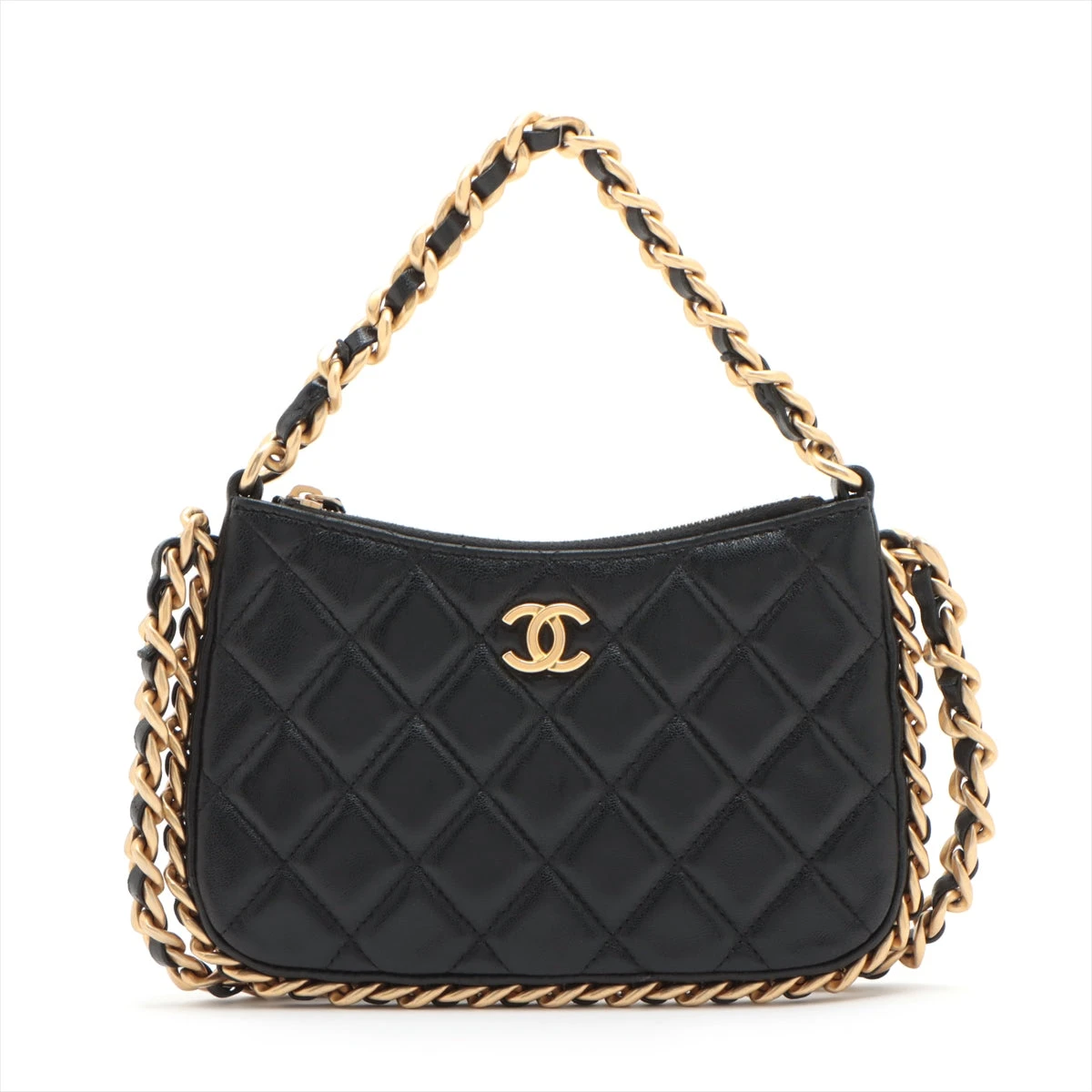 CHANEL✨ラムスキン マトラッセ チェーンショルダーバック ゴールド CHANEL シャネル チェーンショルダー マトラッセ ゴールド金具