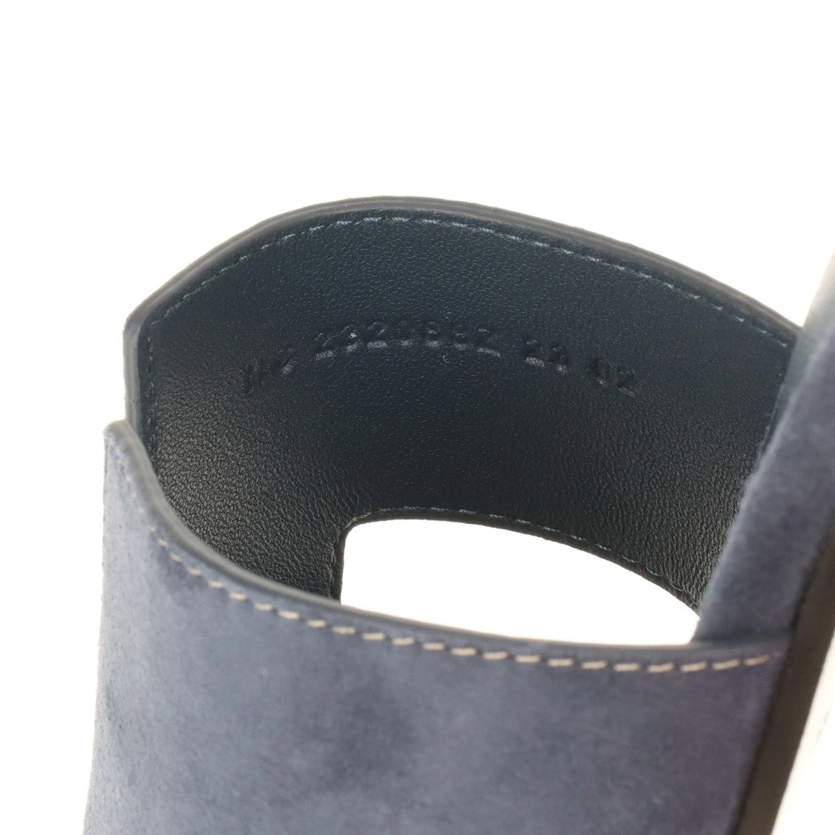 エルメス エリア スエード サンダル 37 レディース ブルーグレー