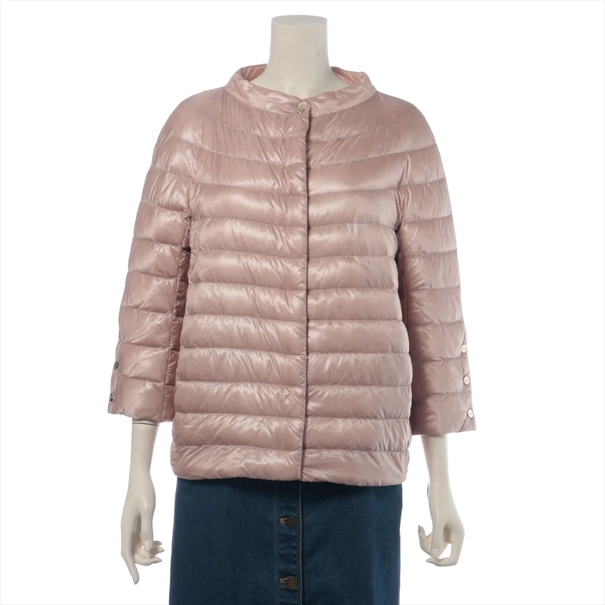 ヘルノ 23SS ナイロン ダウンジャケット 38 レディース ピンク 