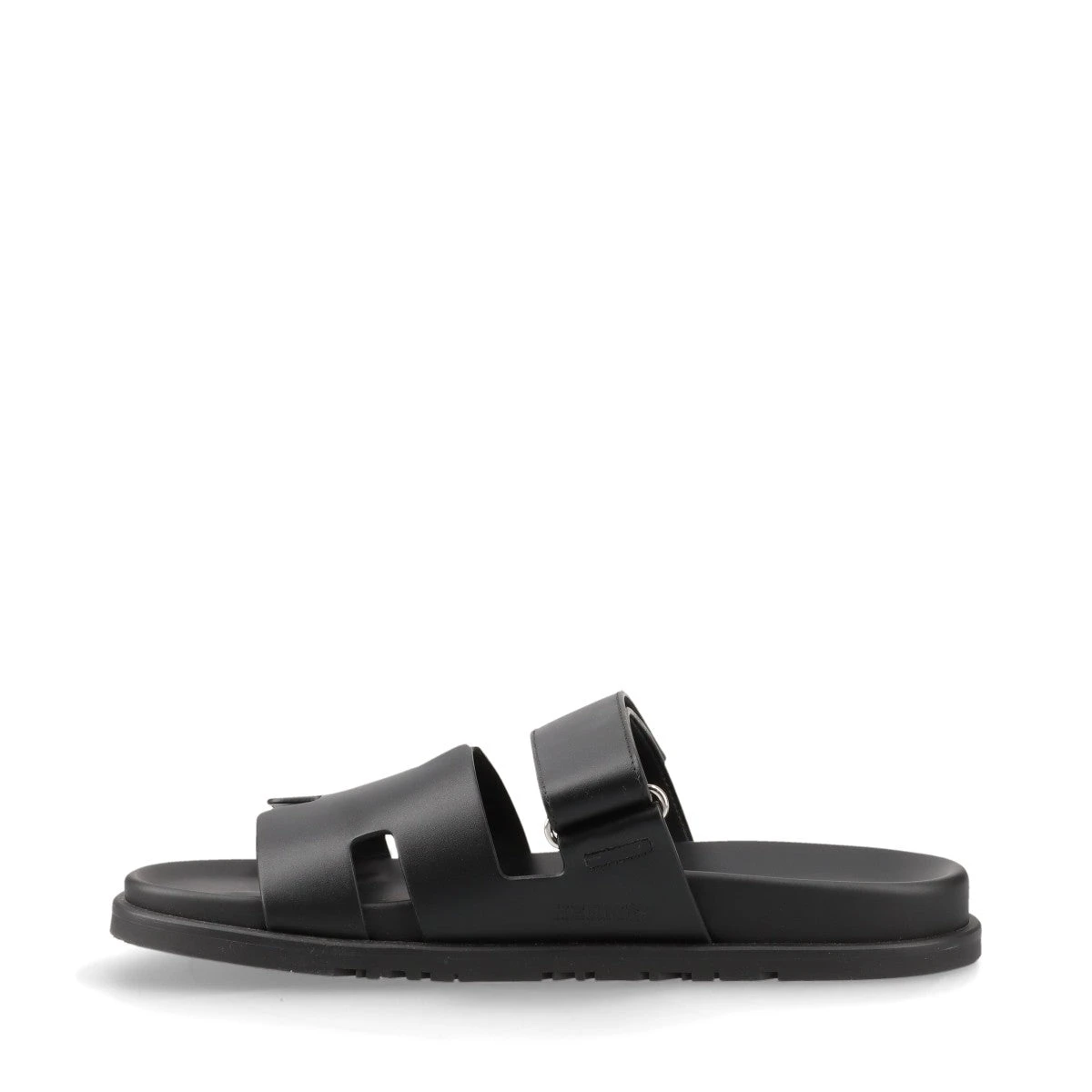 【美品】エルメス リフレックス レザーサンダル パンチングロゴ 黒 43 美品】エルメス リフレックス レザーサンダル パンチングロゴ 黒 43