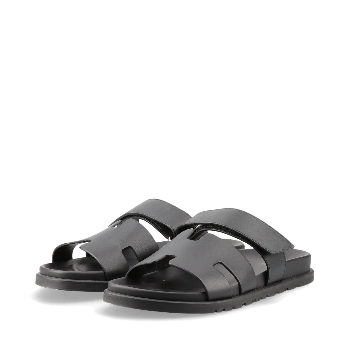 エルメス シプレ レザー サンダル 42 メンズ ブラック ベルクロ