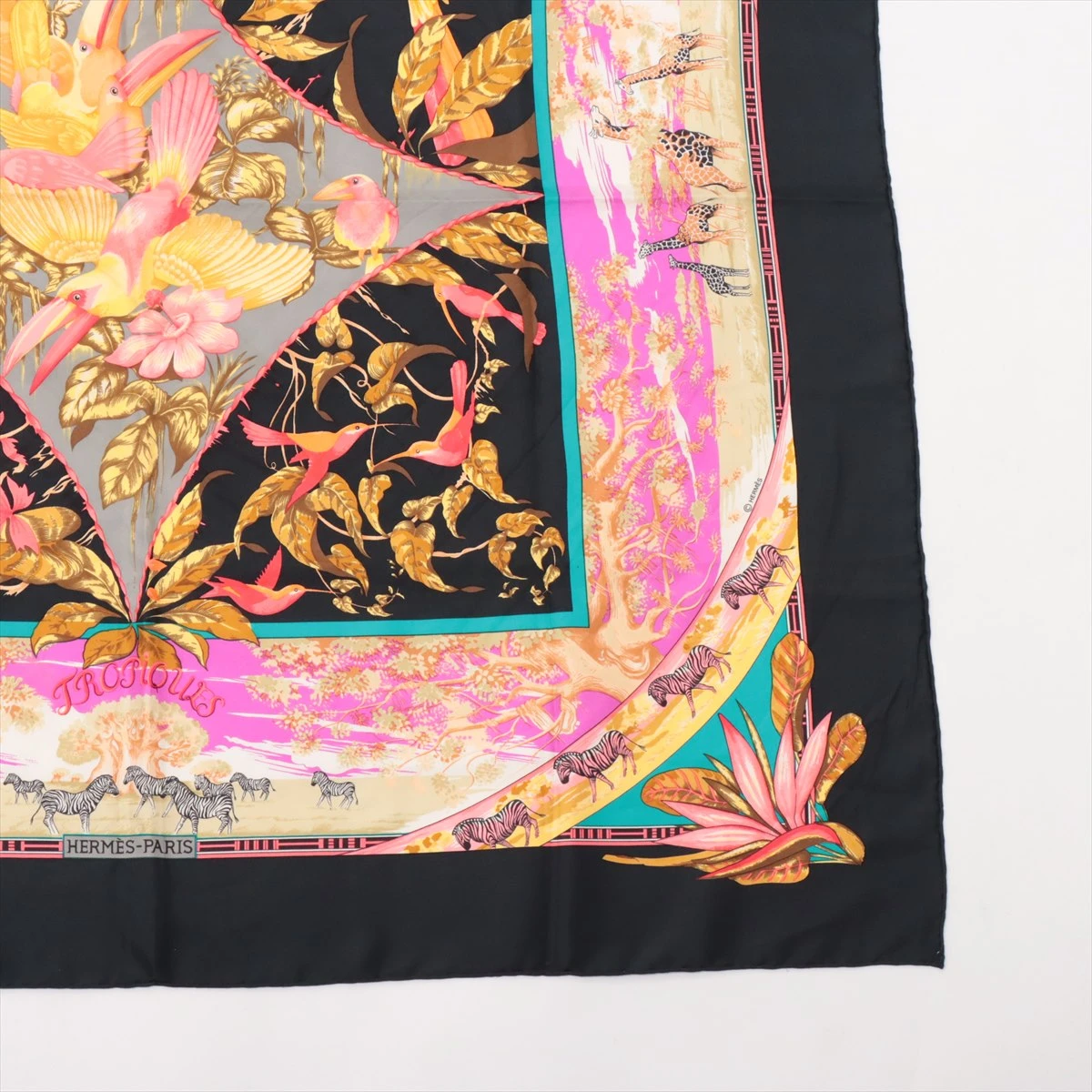 HERMES エルメス カレ140 スカーフ TROPIQUES トロピック 美品 HERMES エルメス カレ140 大判 スカーフ TROPIQUES