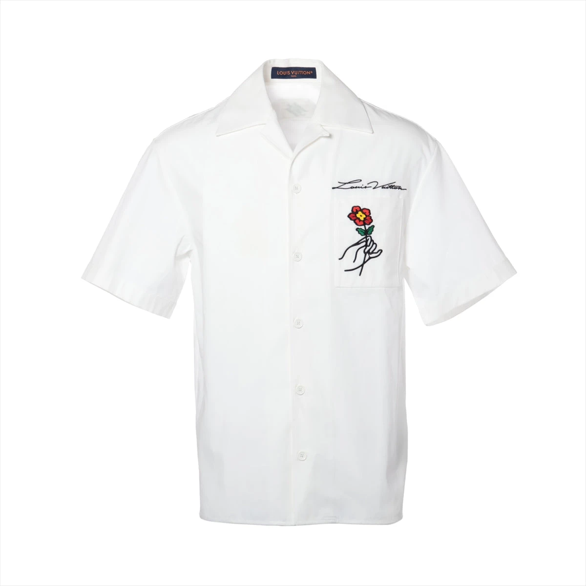 正規品】LOUIS VUITTONオープンカラーショートスリーブコットン 正規品】LOUIS VUITTONオープンカラーショートスリーブコットン