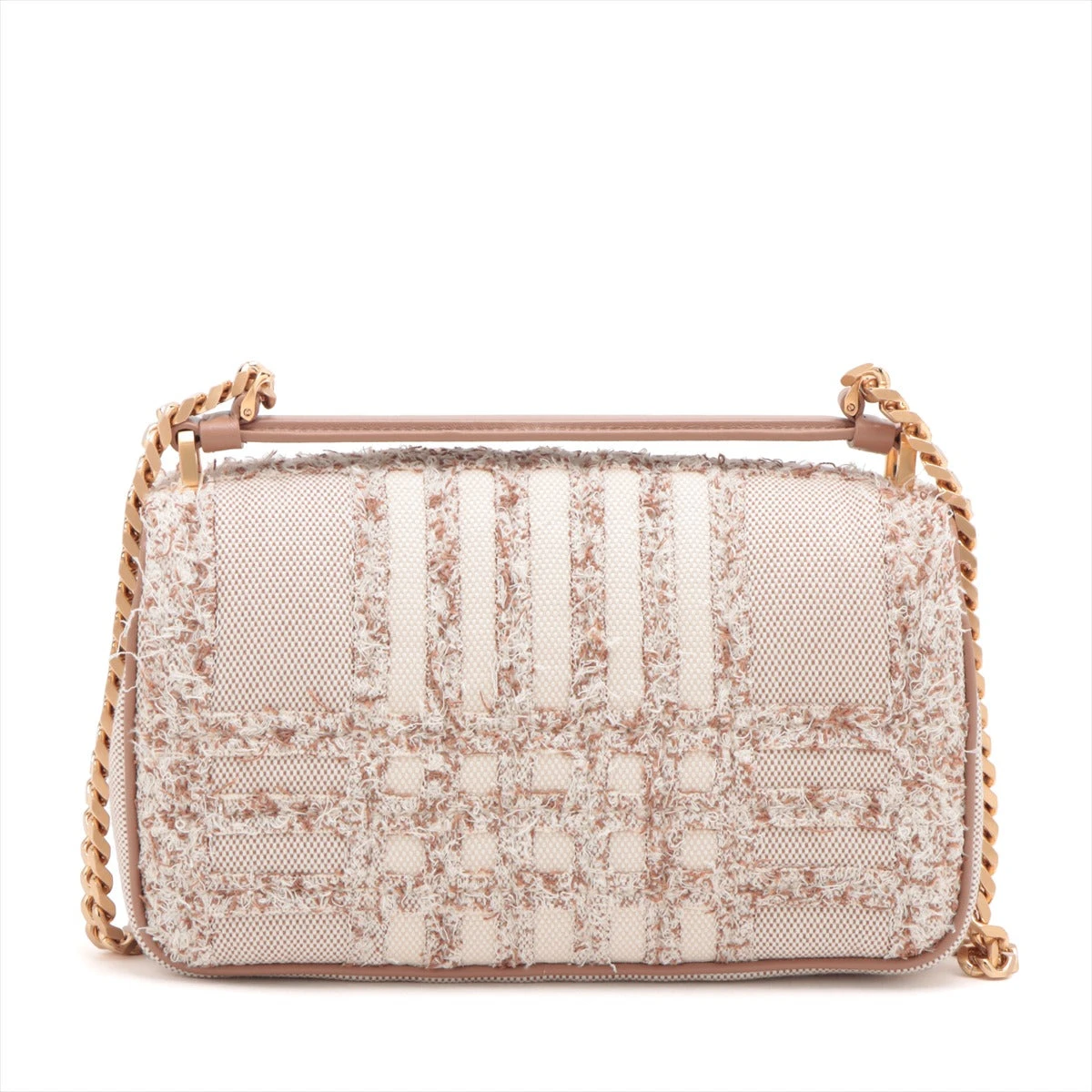 バーバリー TB ローラ キャンバス×レザー チェーンショルダーバッグ  