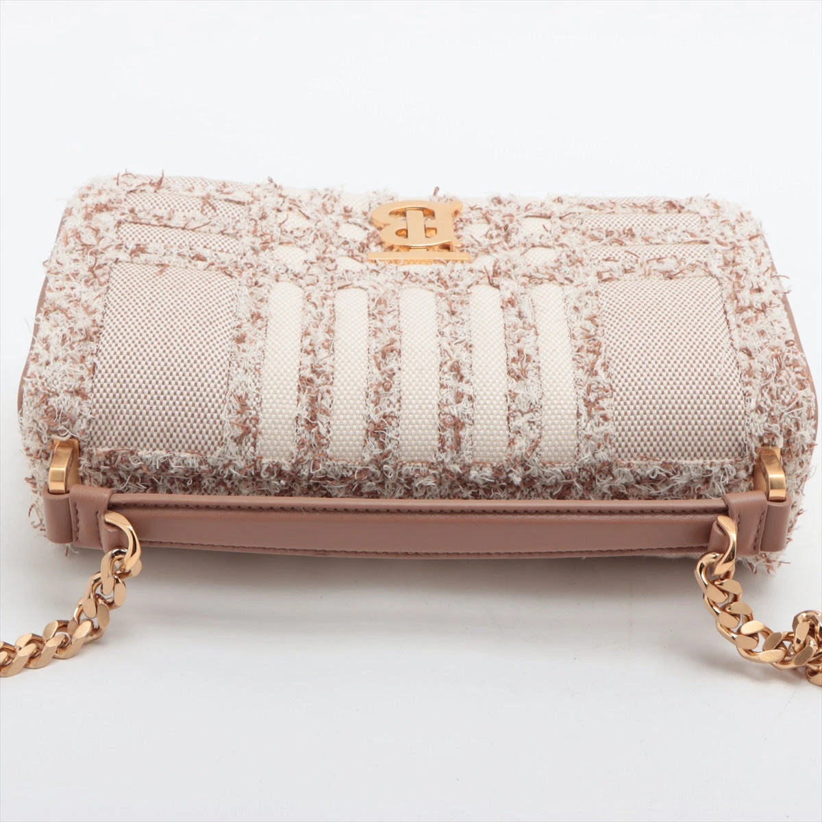 バーバリー TB ローラ キャンバス×レザー チェーンショルダーバッグ