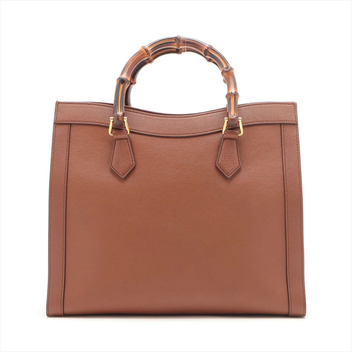 GUCCI バンブーハンドバッグ ブラウン レザー GUCCI - 極 美品 希少品 保存袋付 GUCCI グッチ オールドグッチ