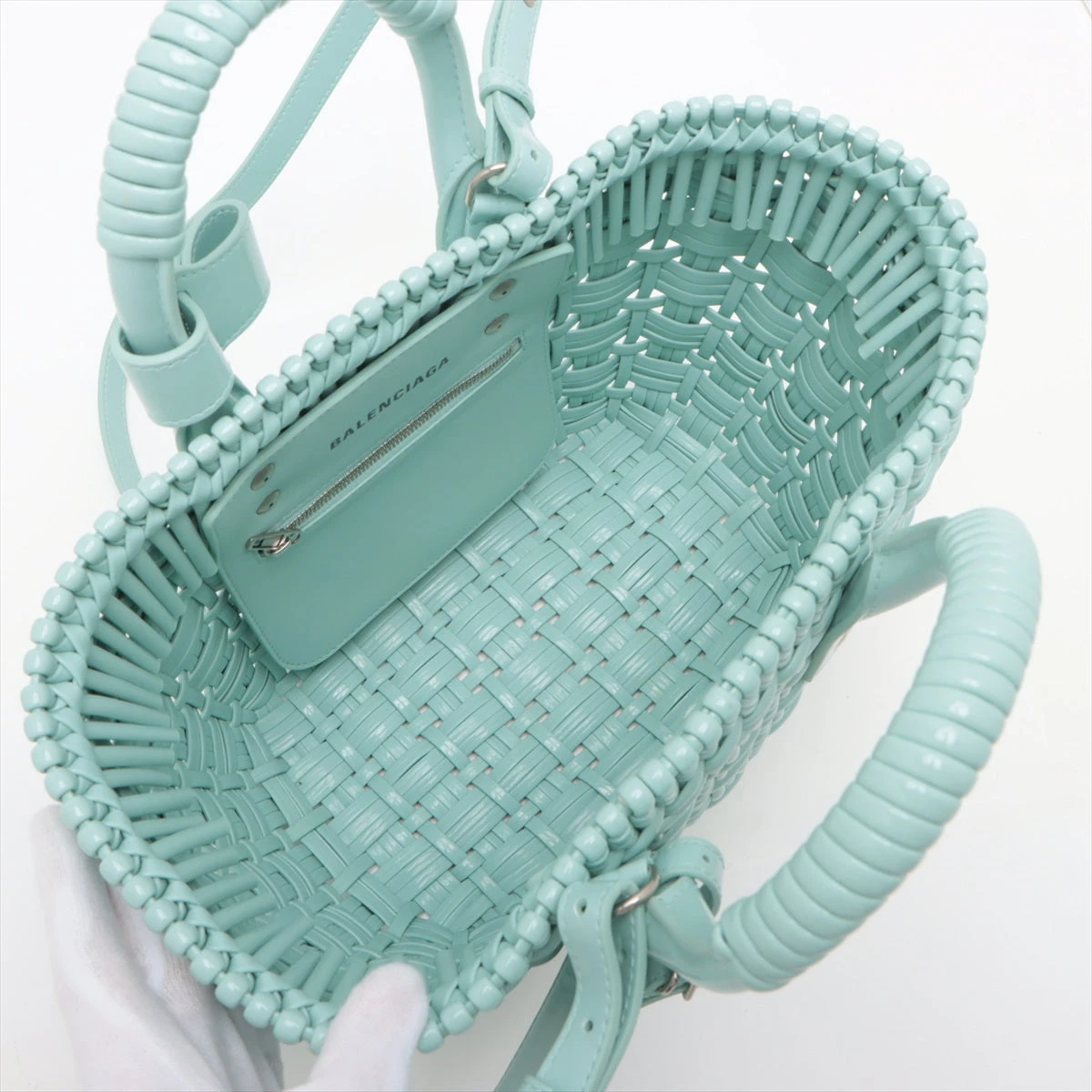 バレンシアガ ビストロバスケットバッグXS パテントレザー 2WAY