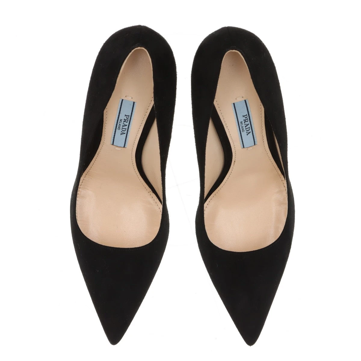 プラダ スエード パンプス 37 1/2 レディース ブラック A3081669｜中古