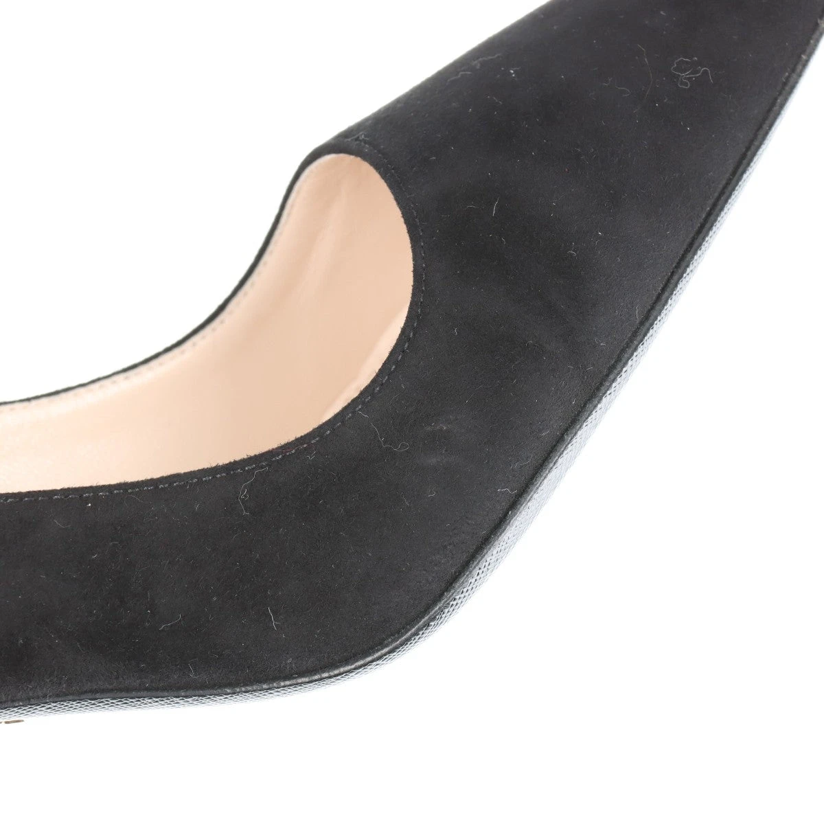 プラダ スエード パンプス 37 1/2 レディース ブラック A3081669｜中古
