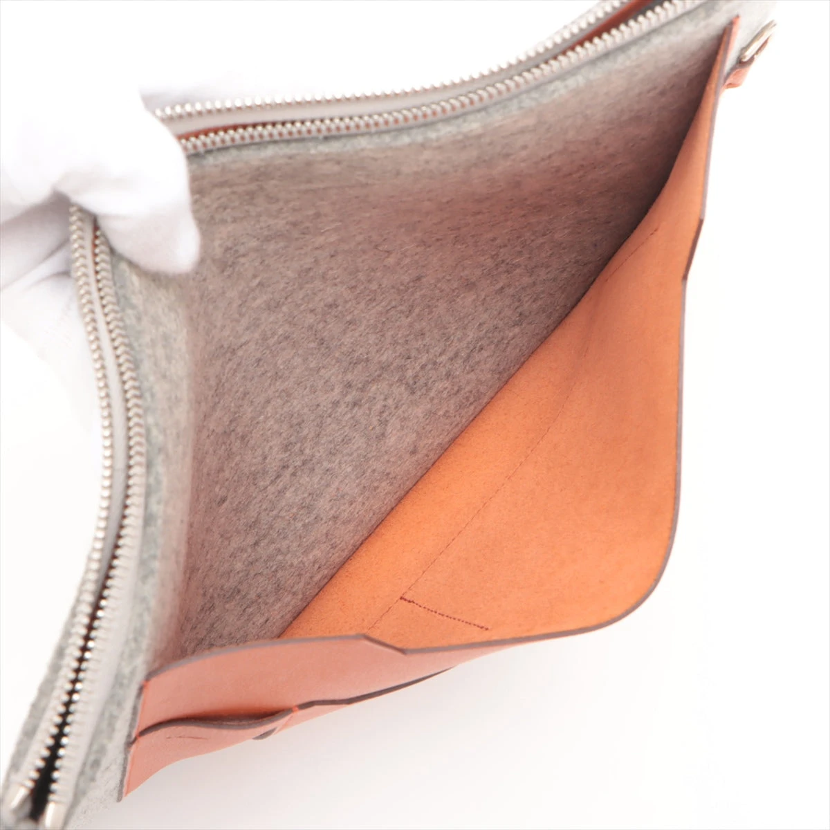 希少 エルメス トゥードゥー 37 クラッチバッグ レザー×フェルト エルメス HERMES トゥードゥー37 Y刻 エタン・ブルーオラージュ
