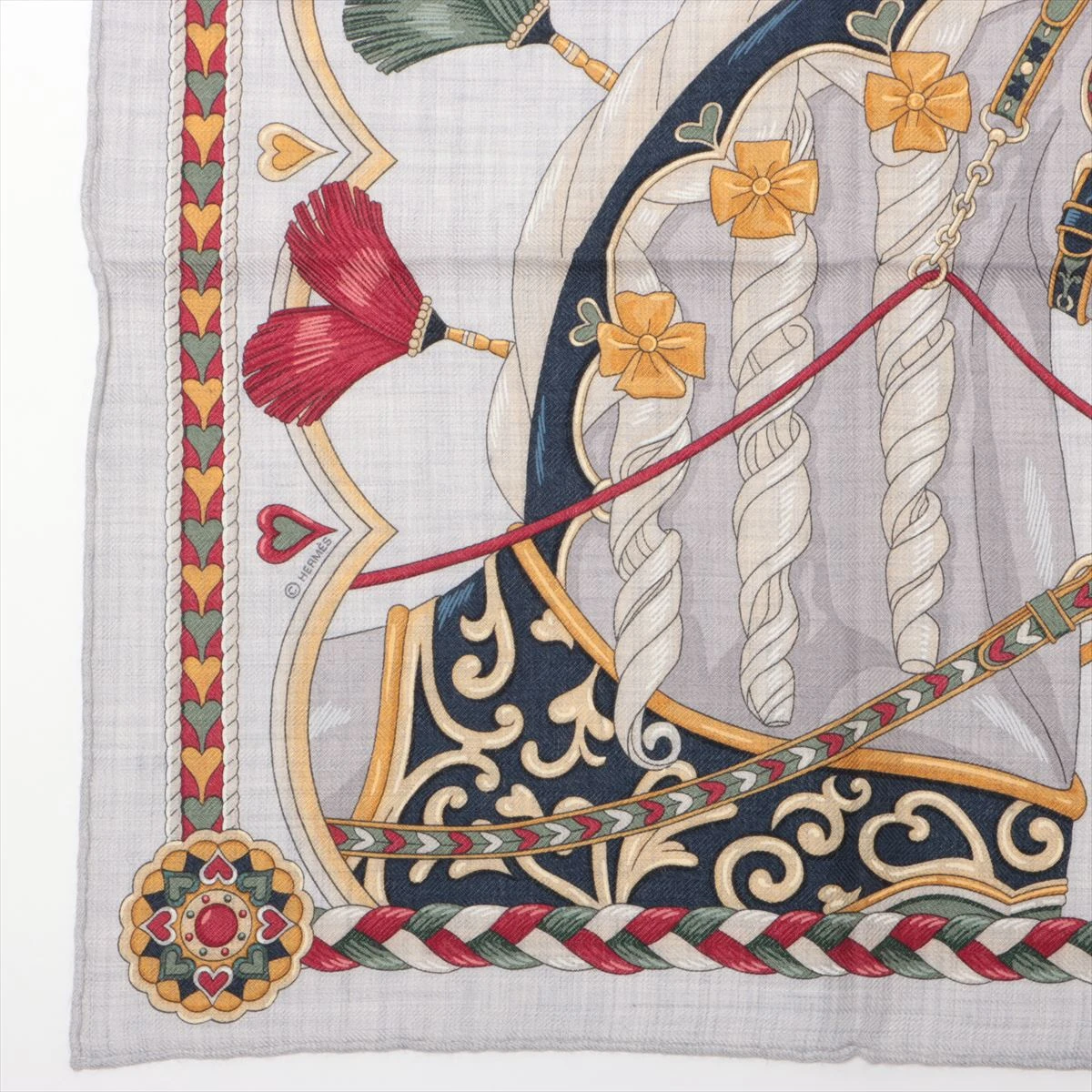 美品！エルメス ツイリーリボンスカーフHARNAIS DE COEUR エルメス ツイリー HARNAIS DE COEUR アルネドゥクール スカーフ