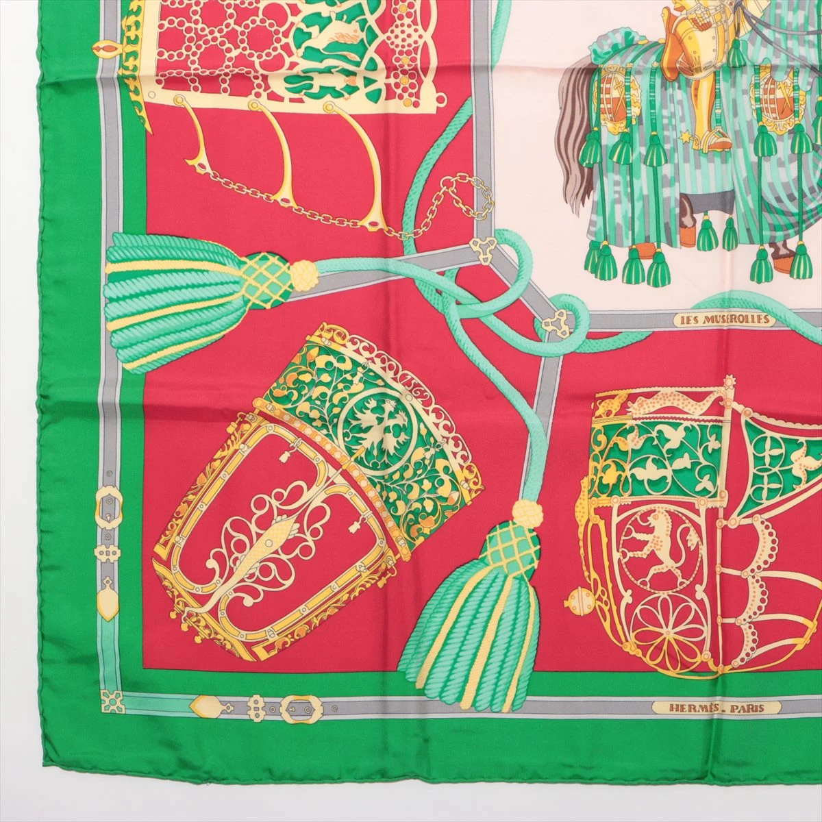 HERMES スカーフ カレ90シルク 「LES MUSEROLLES 鼻革」 エルメス HERMES カレ90 LES MUSEROLLES 鼻革 スカーフ