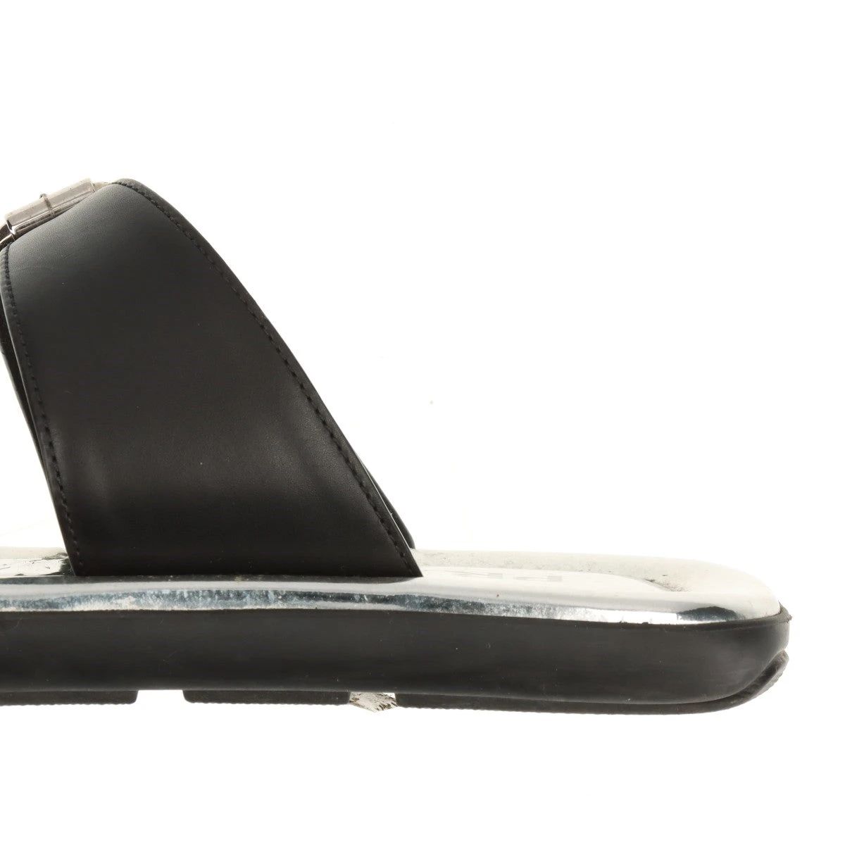 プラダ レザー×パテント サンダル 37 レディース ブラック