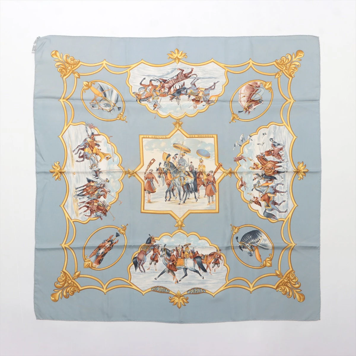 HERMES/エルメス カレ90 ムガル王朝の馬 シルク スカーフ d_103 エルメス カレ90 LES CHEVAUX DES MOGHOLS ムガル王朝の馬