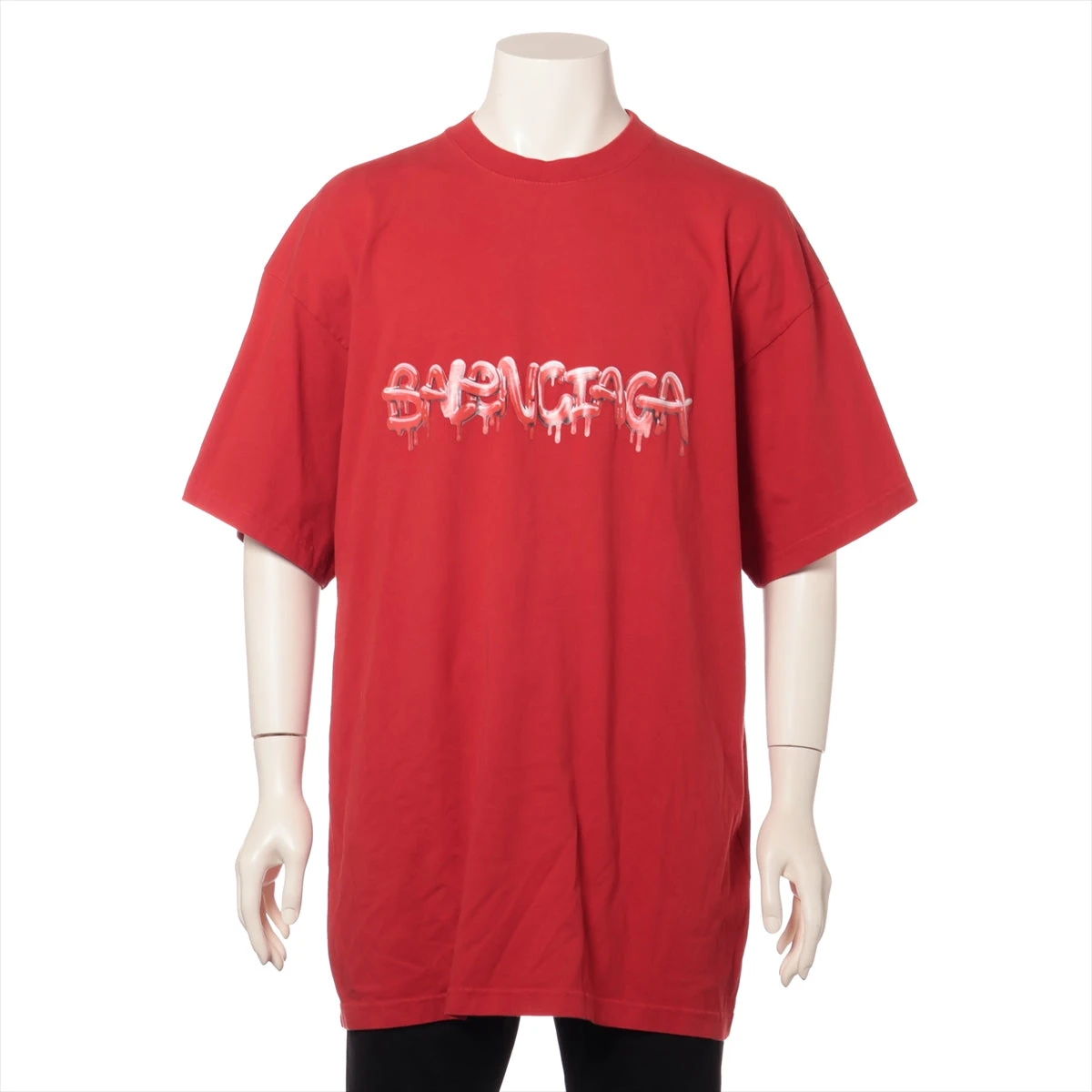 バレンシアガ 21年 コットン Tシャツ 2 メンズ レッド 676589