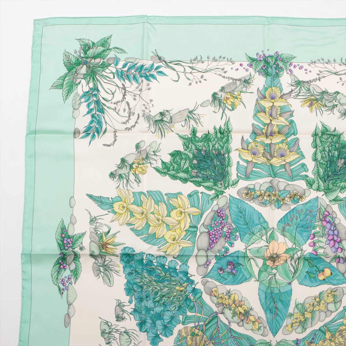 HERMES　スカーフ　カレ90　Pythagore　ピタゴラス　花柄　植物柄 1000071693339-11.jpg