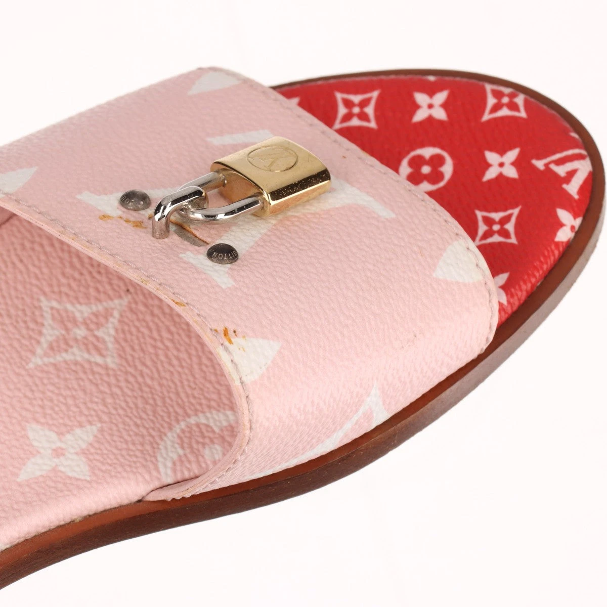 ヴィトン ロックイット 19年 PVC×レザー サンダル 37 レディース