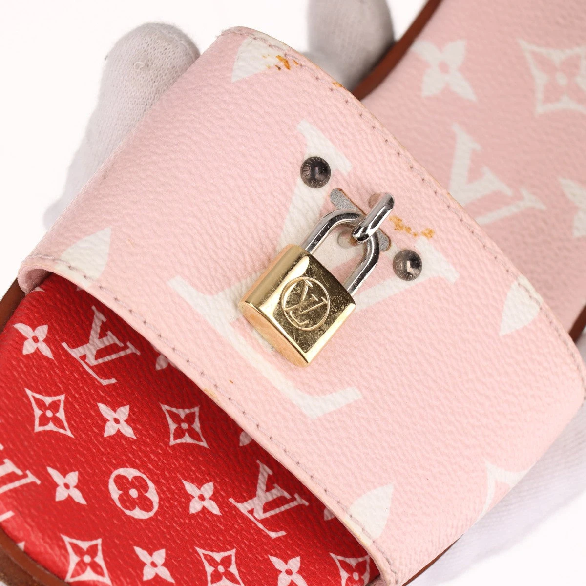 ルイ・ヴィトン サンダル ピンク ベージュ 37 LOUIS VUITTON - ルイヴィトン LVスイート モノグラム サンダル