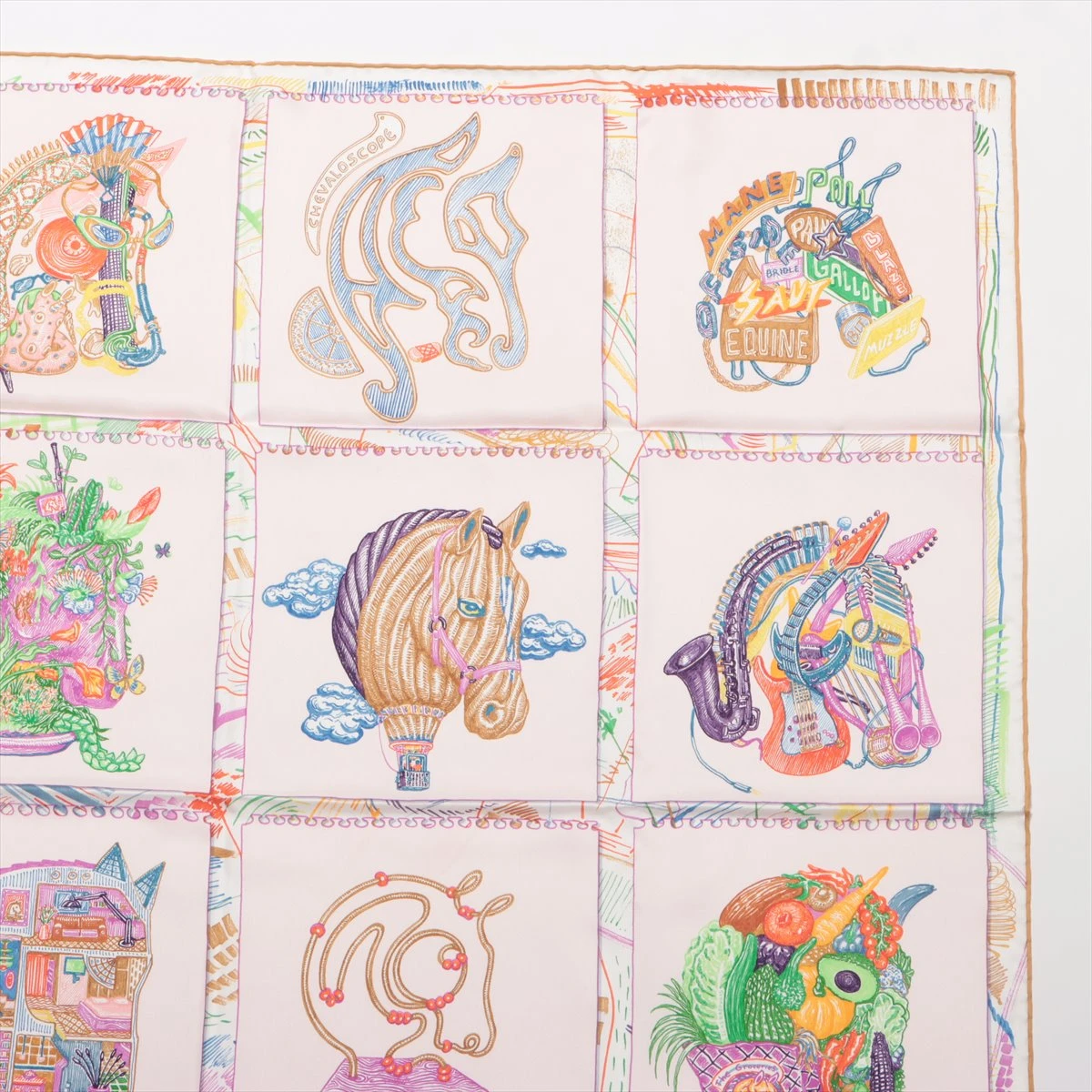 エルメス カレ90 Chevaloscope シュヴァロスコープ スカーフ シルク