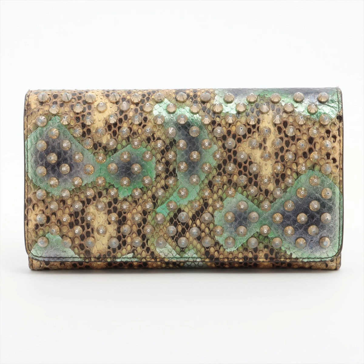 へ*い様 ルブタン スタッズ付きマルチカラーレザー長財布 クリスチャンルブタン Christian Louboutin クリスチャン ルブタン パネトーネ マルチ