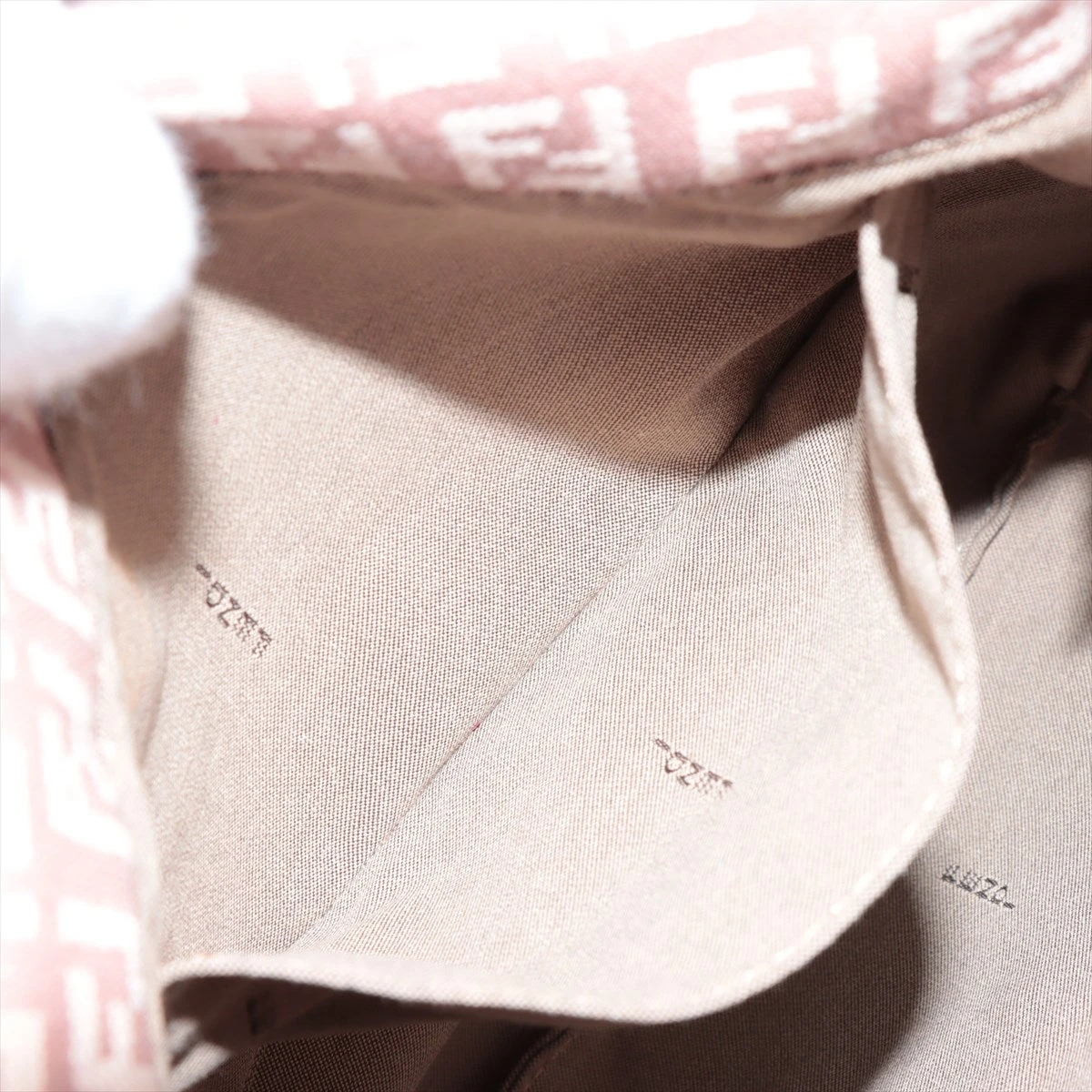 フェンディ ズッキーノ キャンバス×レザー ショルダーバッグ ピンク