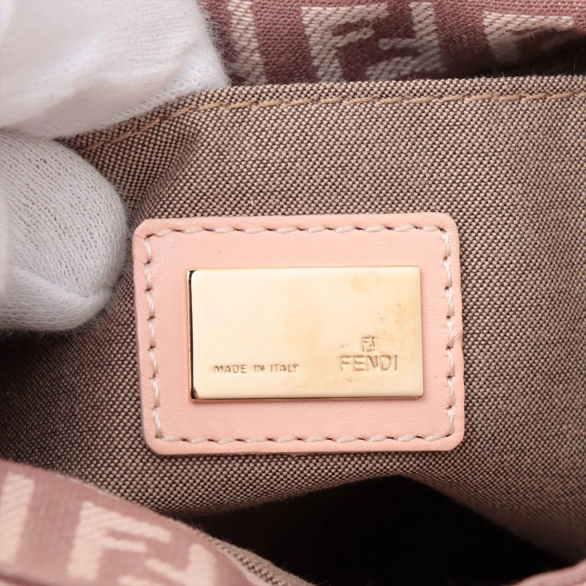 フェンディ ズッキーノ キャンバス×レザー ショルダーバッグ