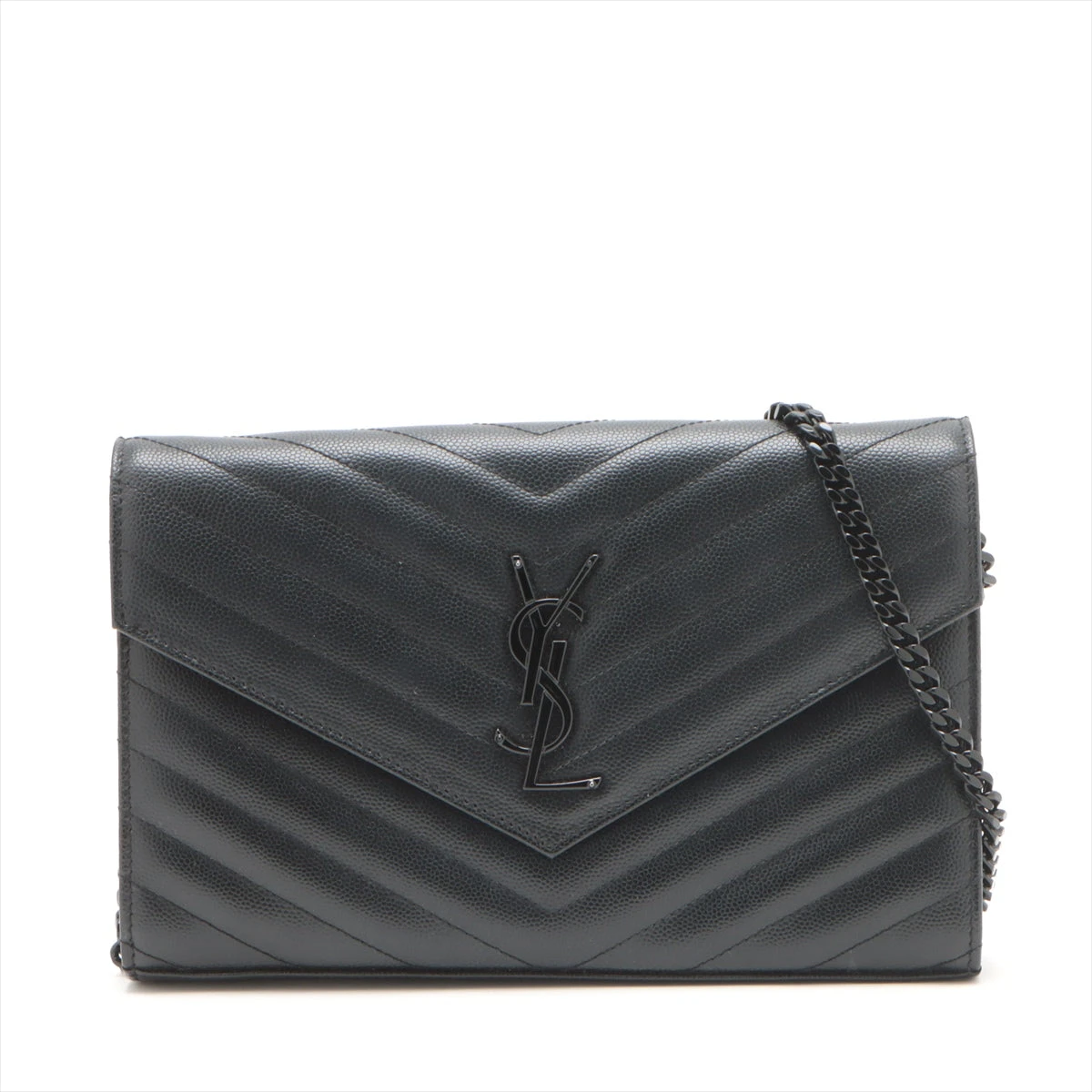 交渉中サンローランパリ　ウォレットチェーン　saintlaurentparis サンローラン SAINT LAURENT チェーンウォレット 型押しレザー