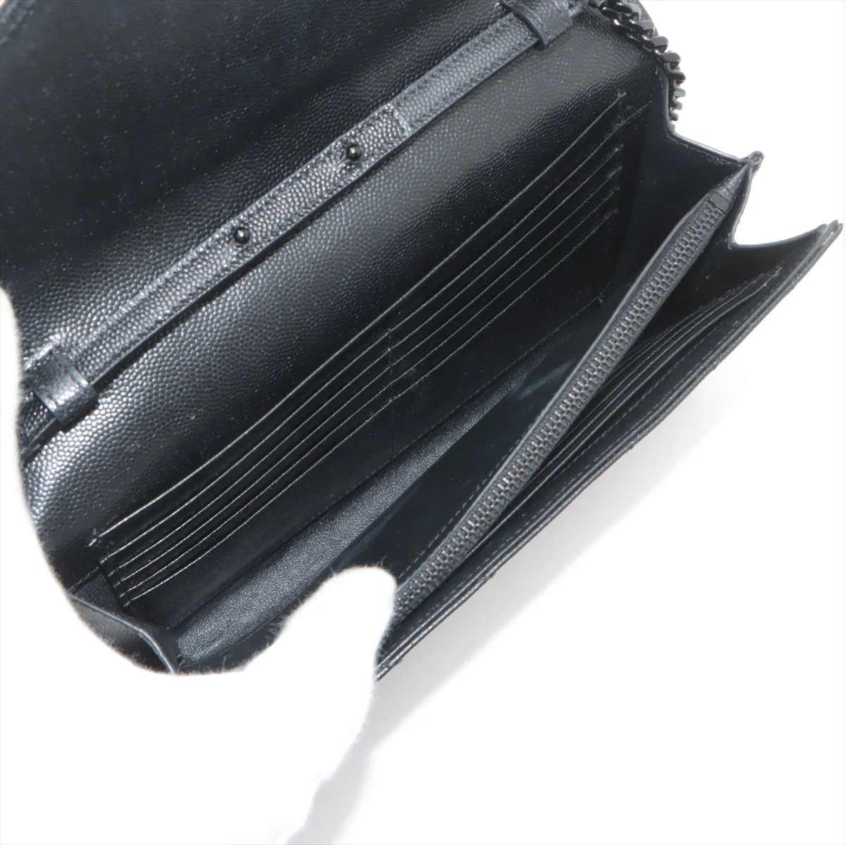 サンローランパリ レザー チェーンウォレット ブラック 377828