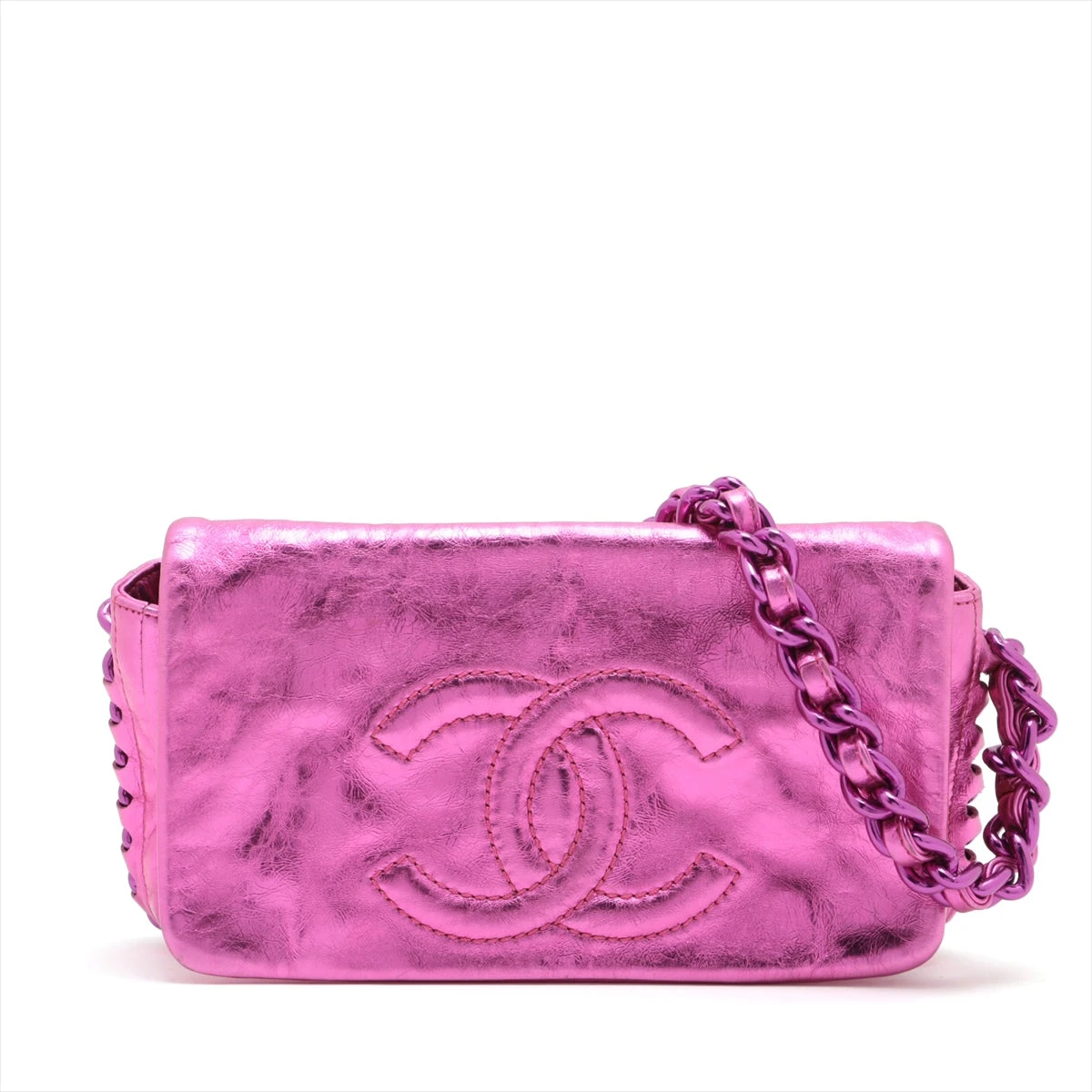 CHANEL ピンクレザー ハンドバッグ CHANEL シャネル ショルダーバッグ MATELASSE マトラッセ ココ