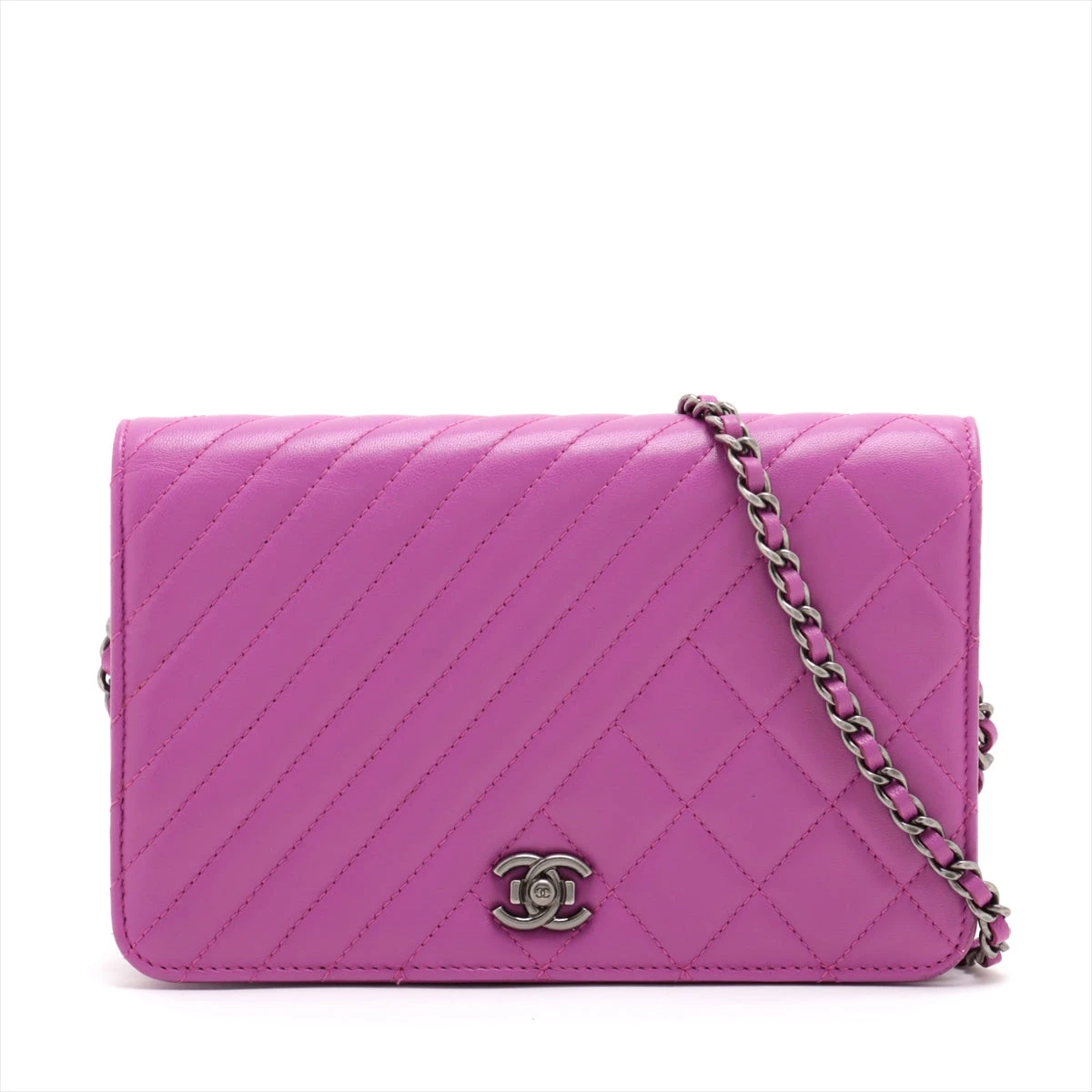 VINTAGE シャネル BOY CHANEL 20cm パテント パープル シャネル ボーイシャネル ショルダーバッグ｜パープル(紫)｜中古