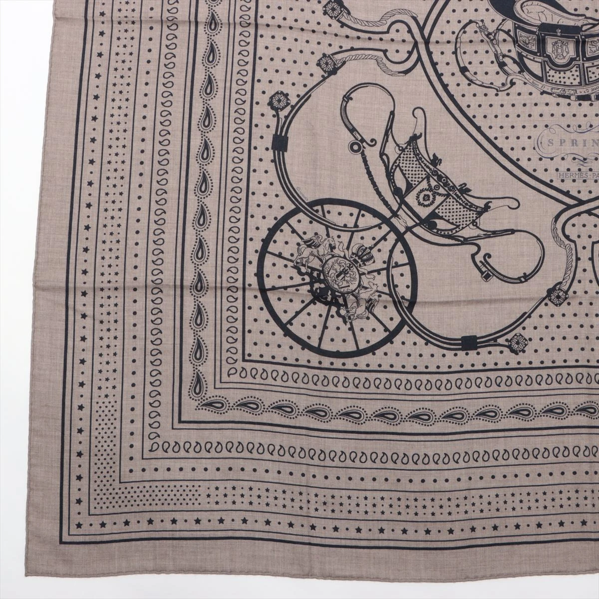 エルメス カレジェアン SPRINGS スプリングス ショール カシミヤ