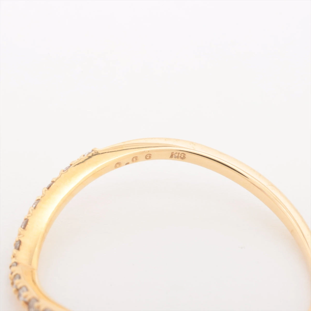 ☆美品☆ agate 18K リング サイズ6 アガット ダイヤ リング K18(YG) 0.9g 0.06 10164111095