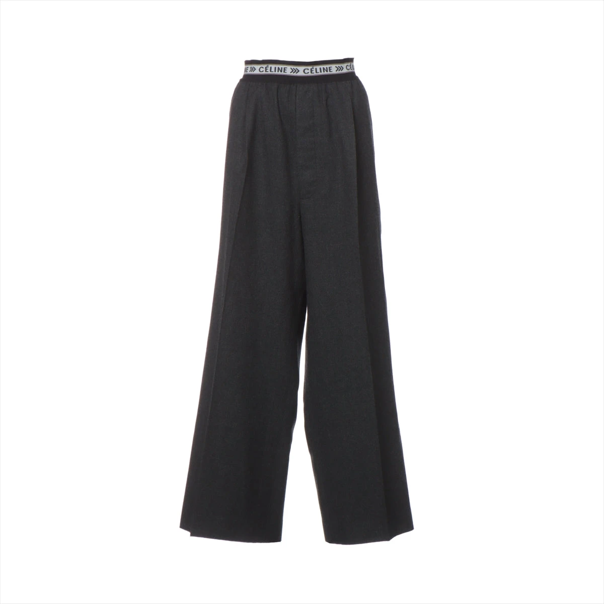 セリーヌ コットン×ウール パンツ 38 レディース グレー